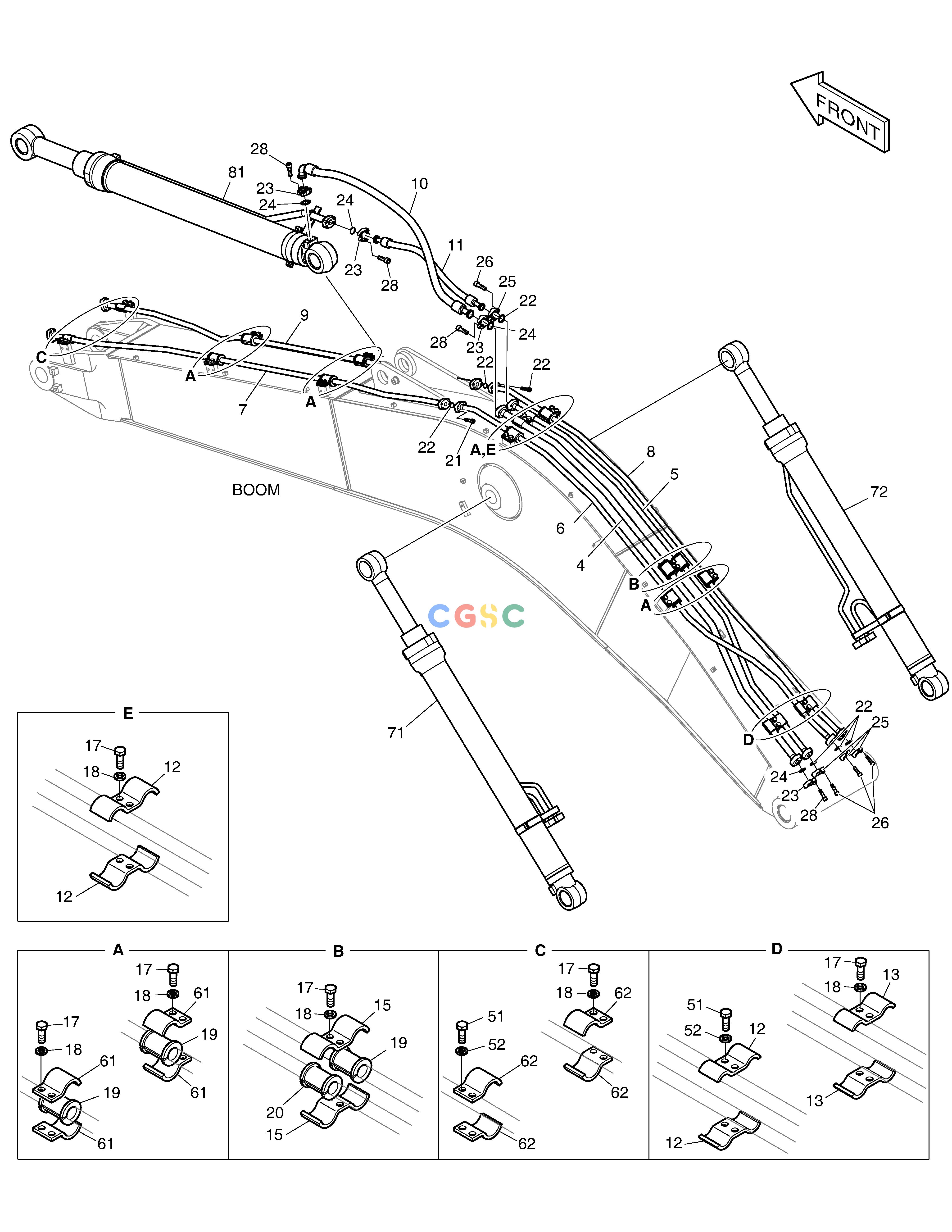斗山零件查询BOOM PIPING DX200A Doosan parts catalog online