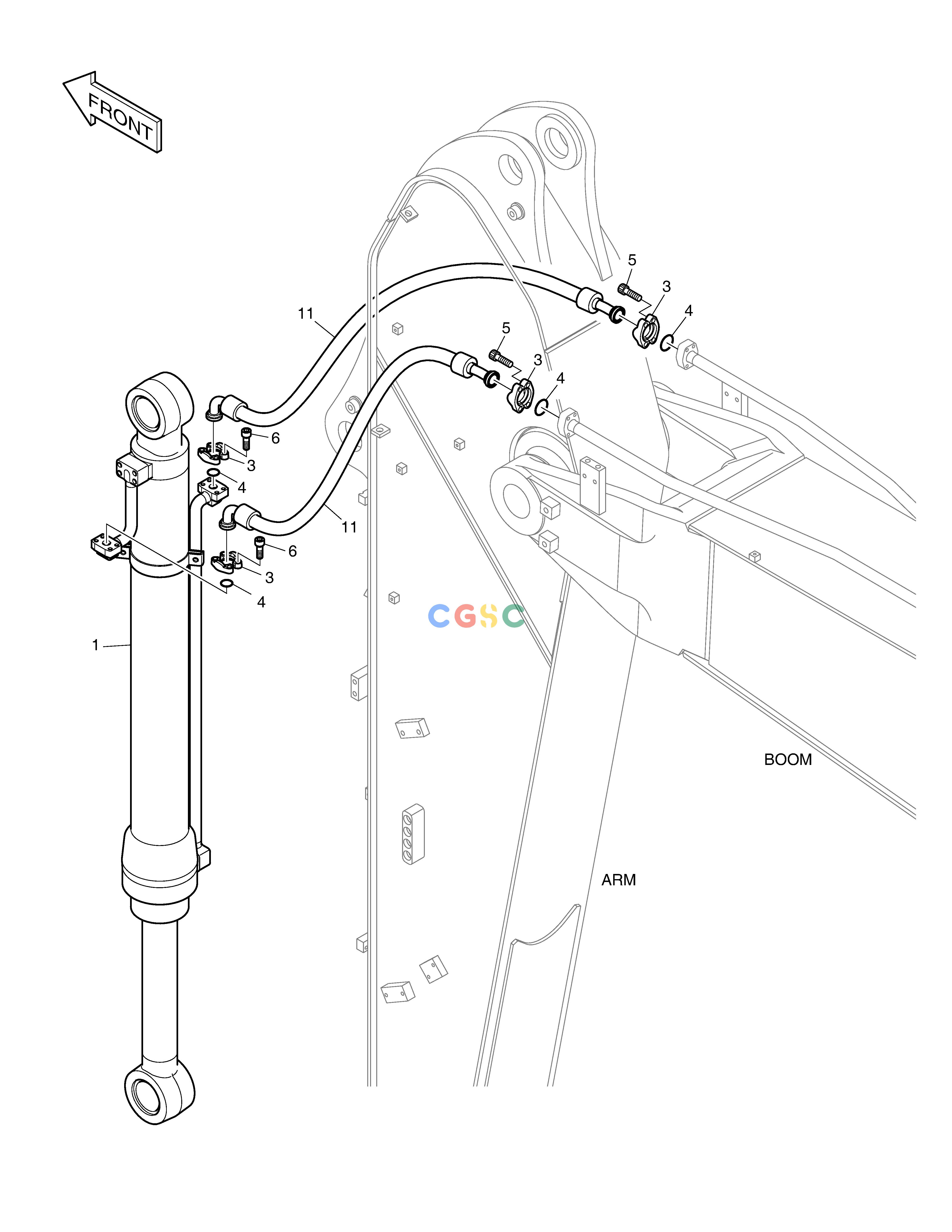 斗山零件查询ARM PIPING DX200A Doosan parts catalog online