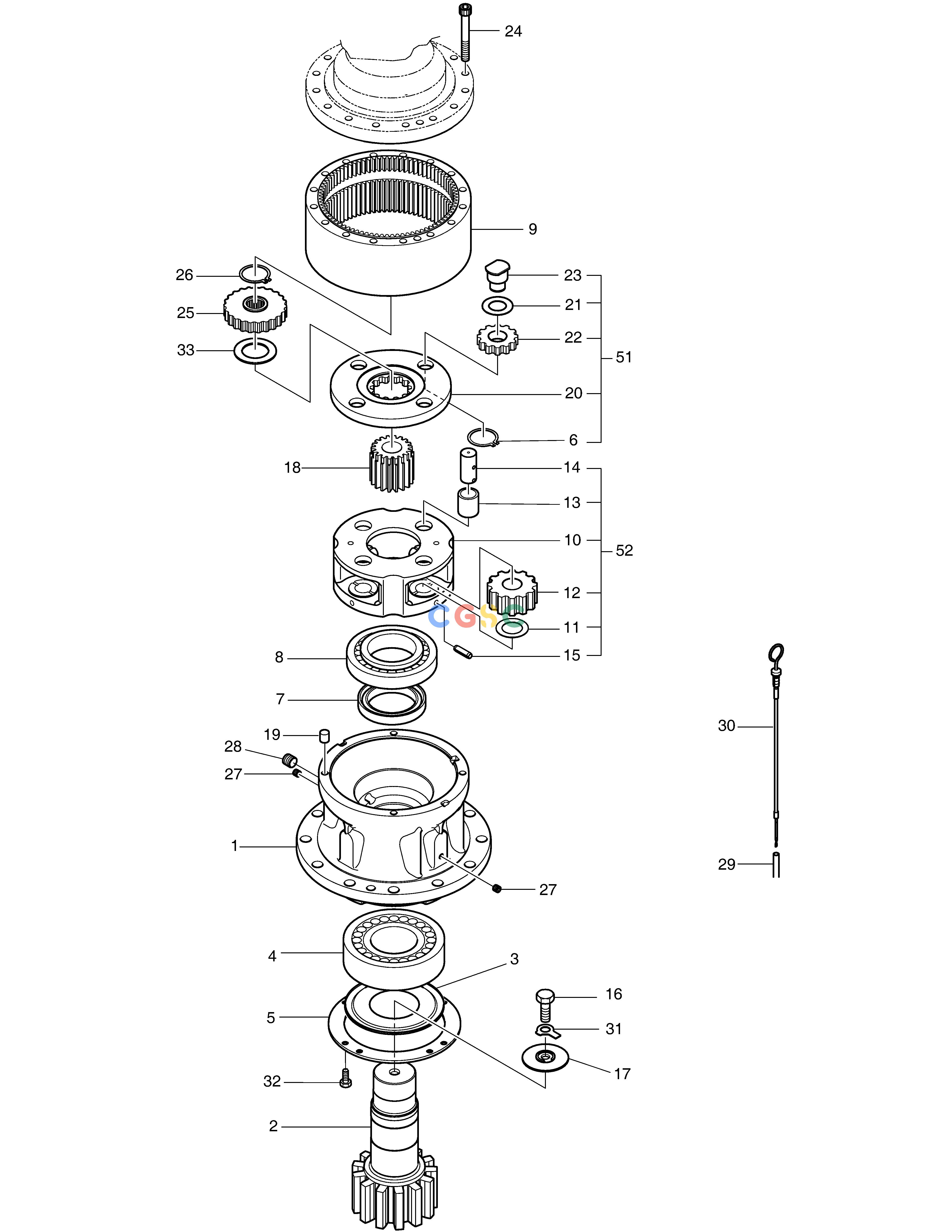 斗山零件查询SWING REDUCTION GEAR DX200A Doosan parts catalog online