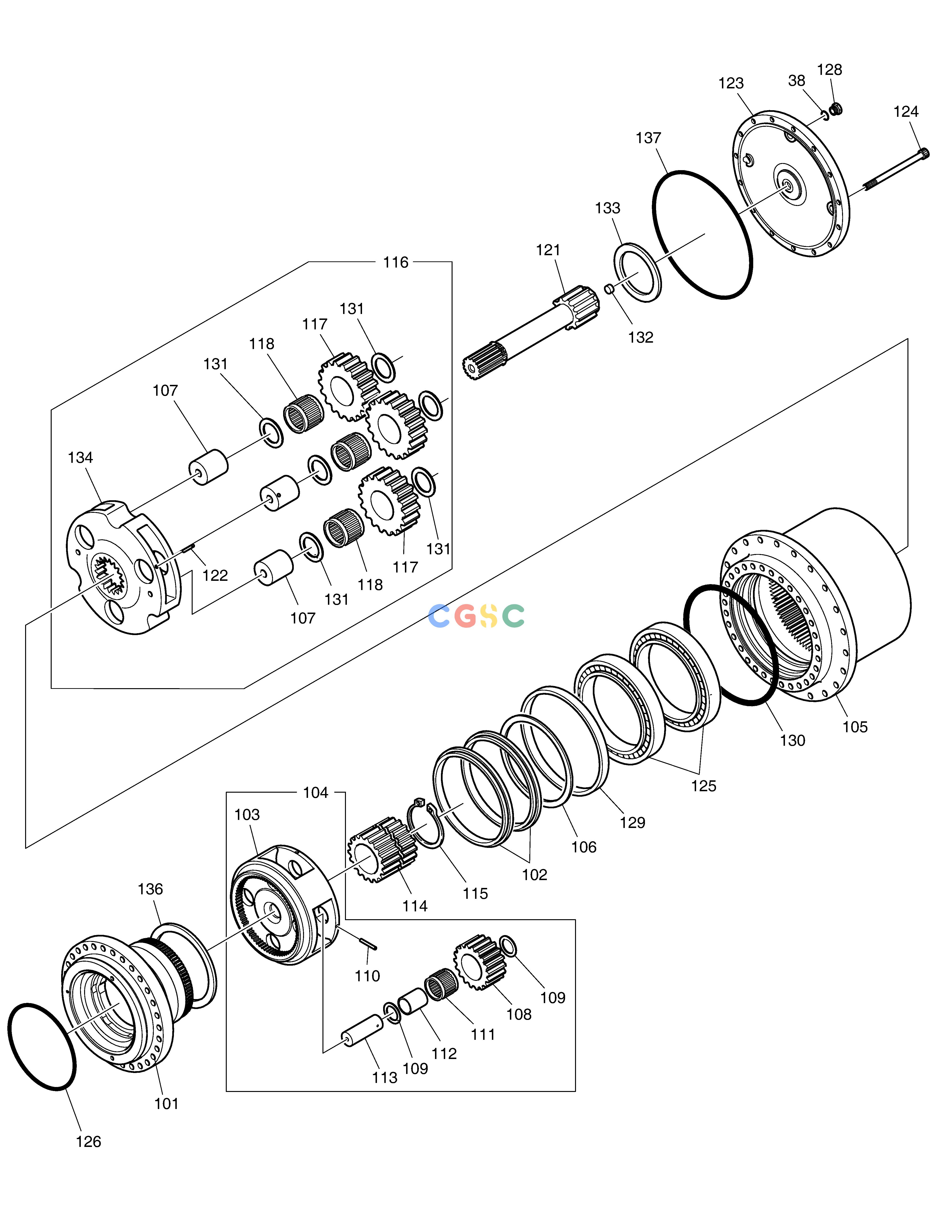 斗山零件查询TRAVEL REDUCTION GEAR DX200A Doosan parts catalog online