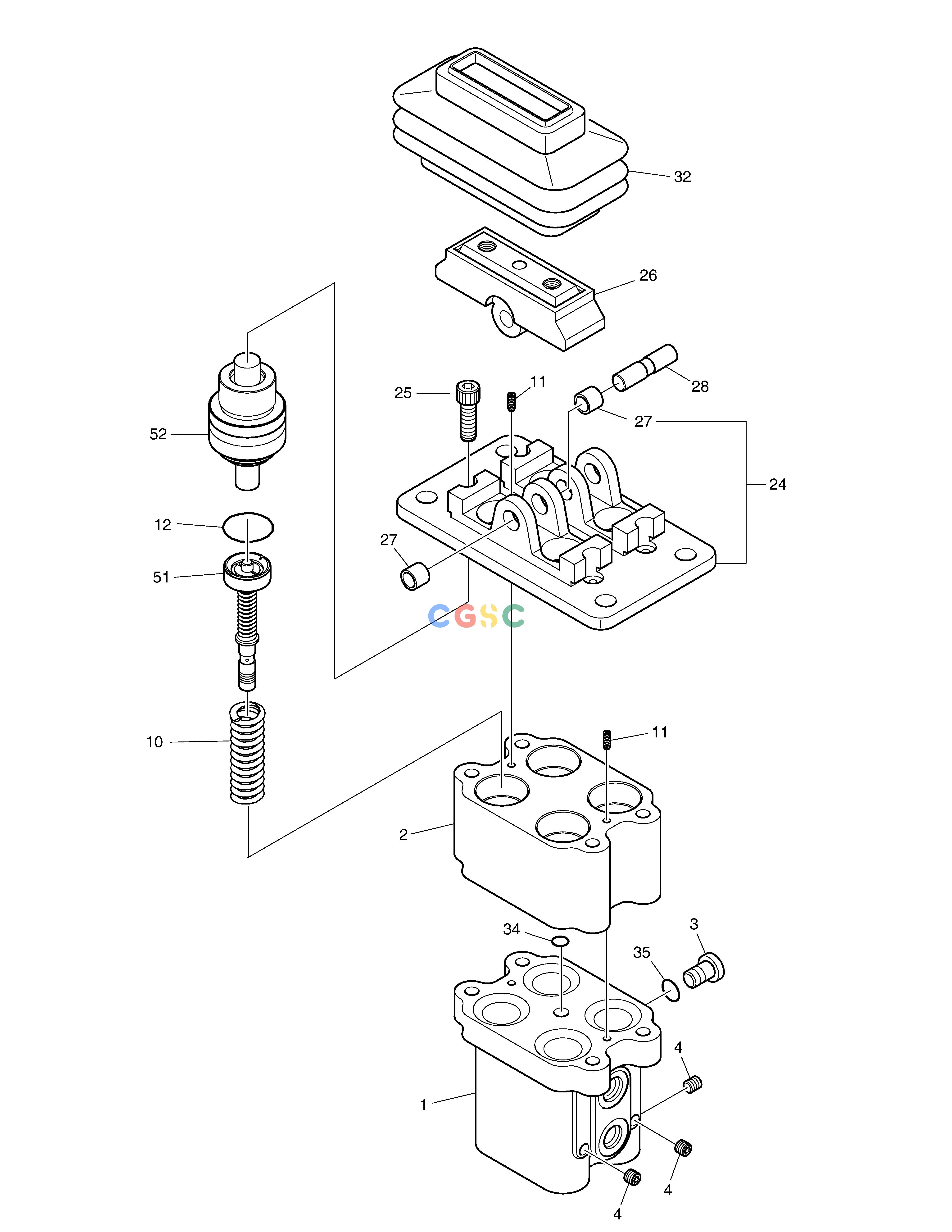 斗山零件查询PEDAL VALVE DX200A Doosan parts catalog online