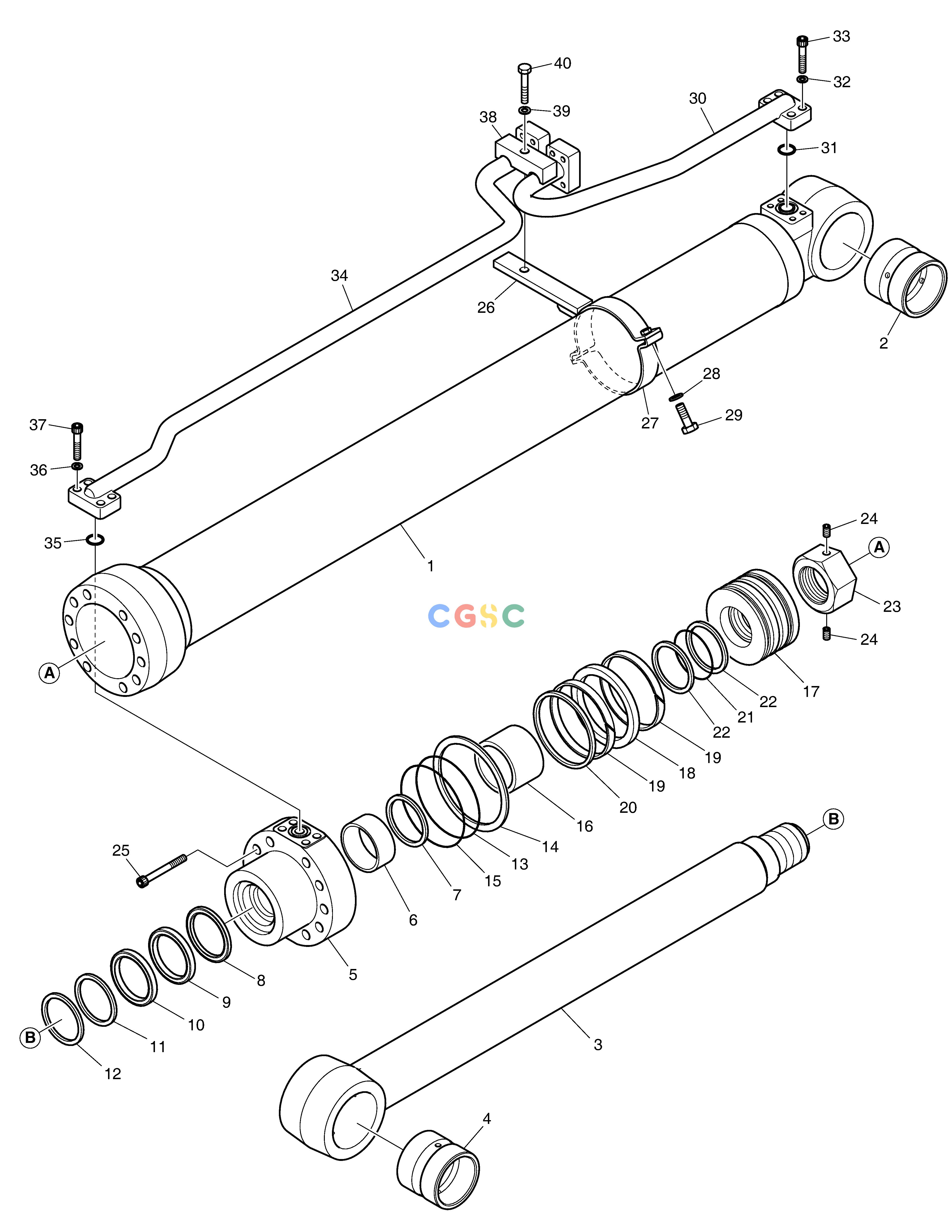 斗山零件查询BOOM CYLINDER - R.H. DX200A Doosan parts catalog online