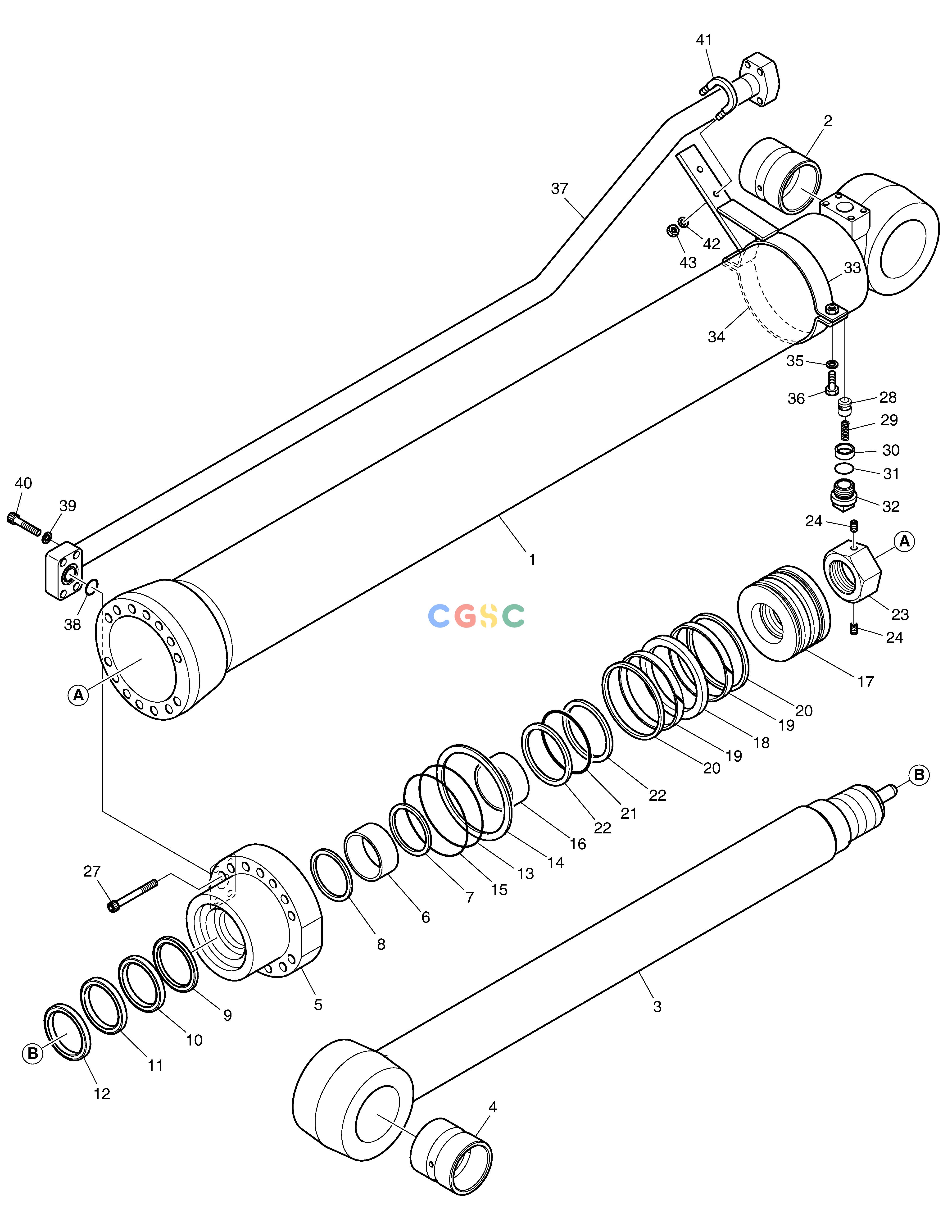 斗山零件查询ARM CYLINDER DX200A Doosan parts catalog online