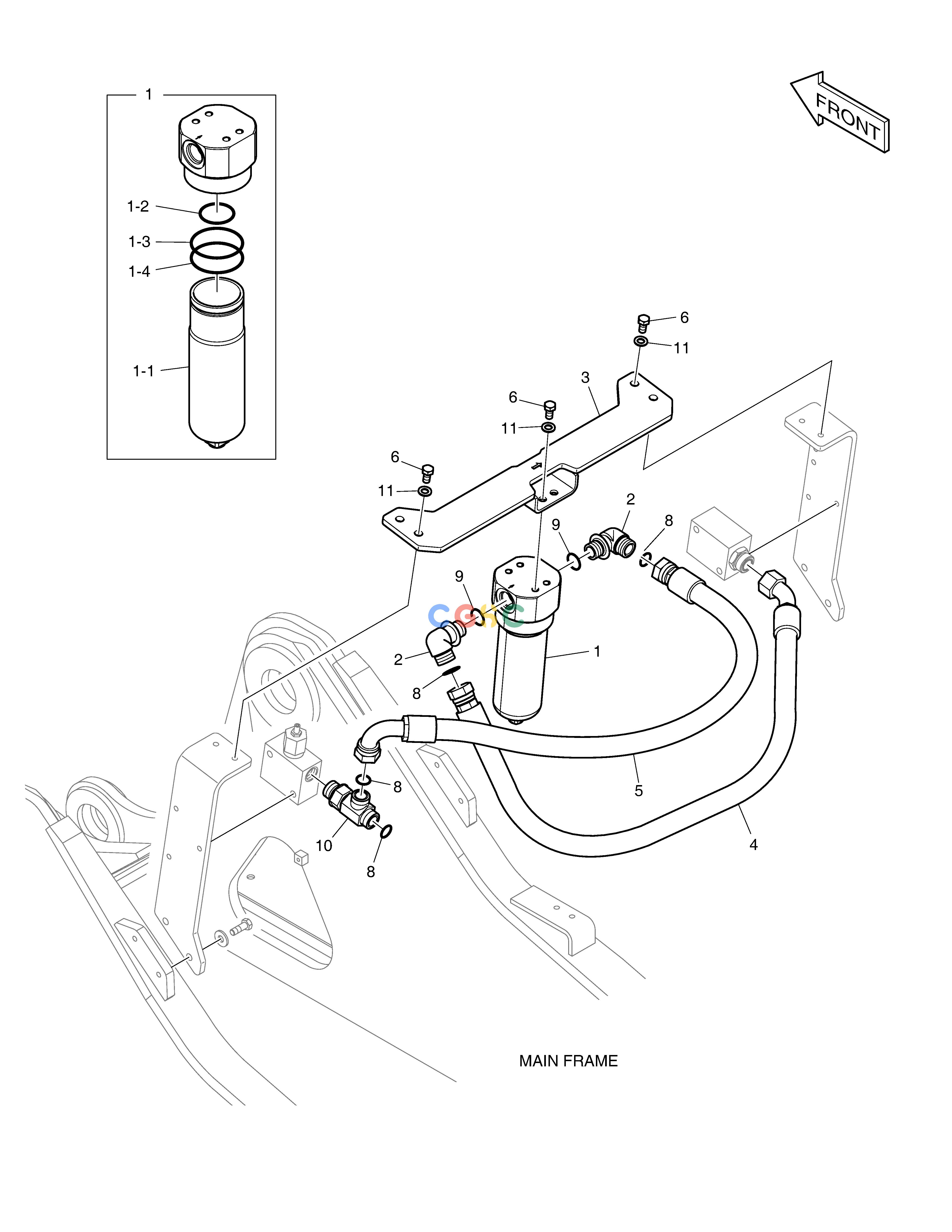 斗山零件查询ONE WAY PIPING - WITH FILTER DX200A Doosan parts catalog online