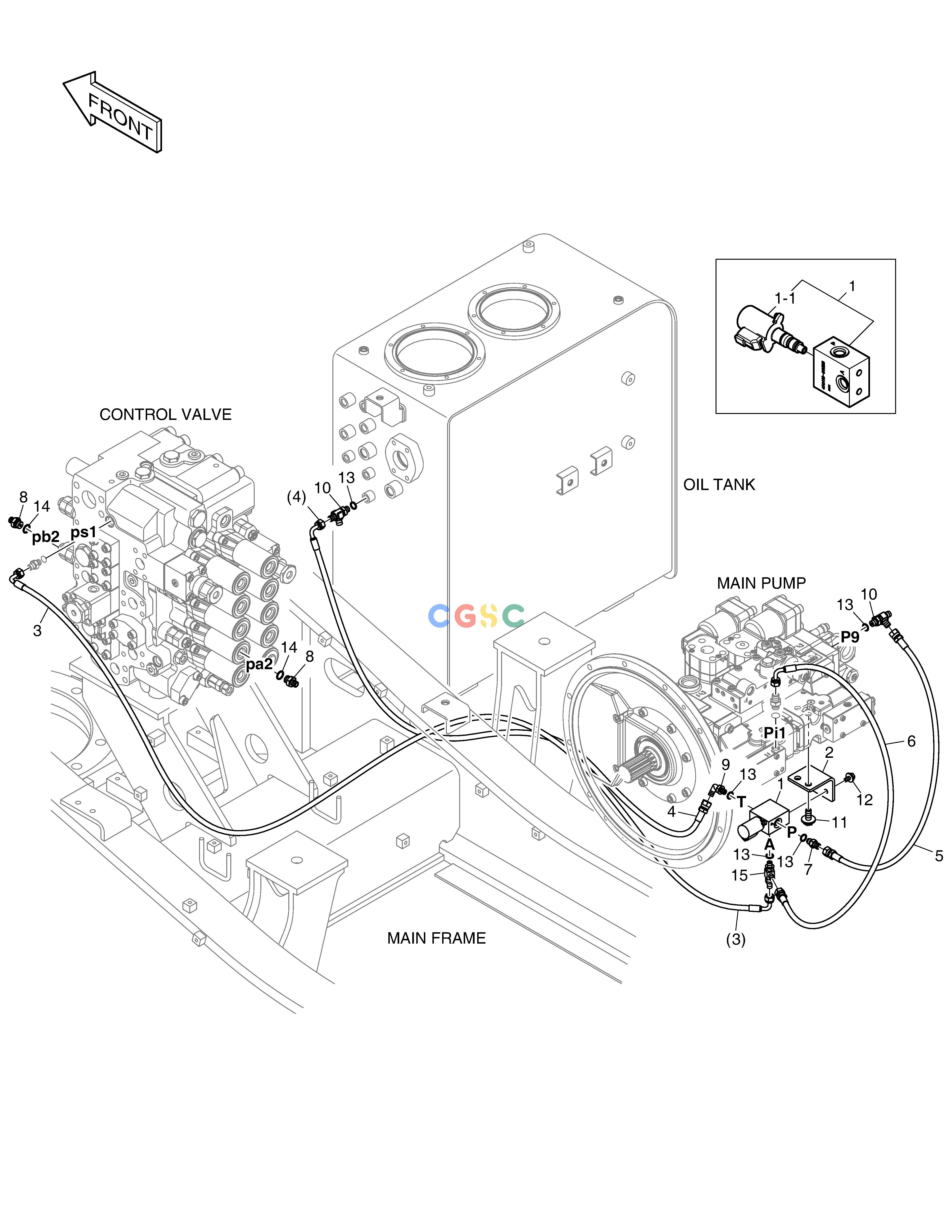 斗山零件查询PILOT PIPING - ONE OR TWO WAY DX200A Doosan parts catalog online