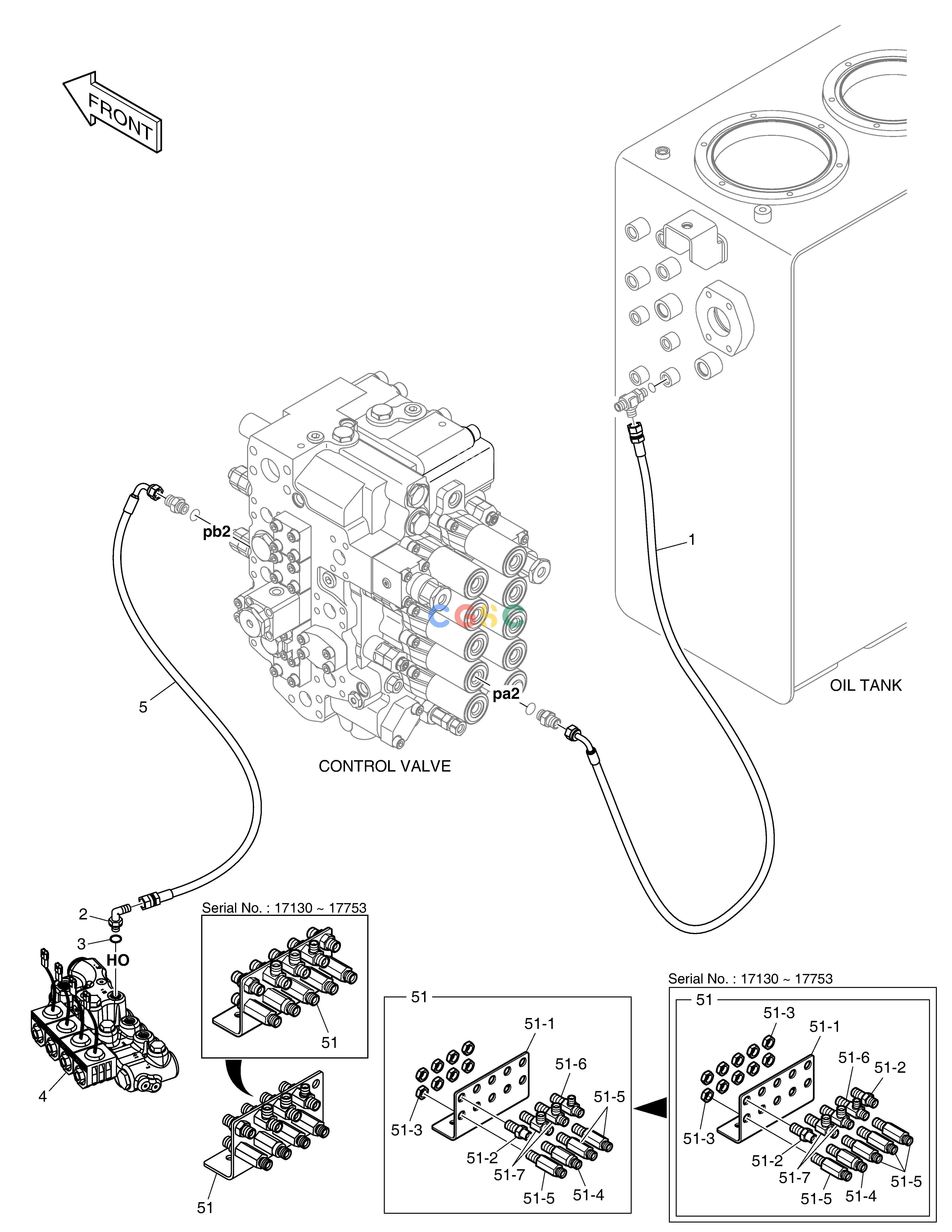 斗山零件查询PILOT PIPING - ONE WAY DX200A Doosan parts catalog online