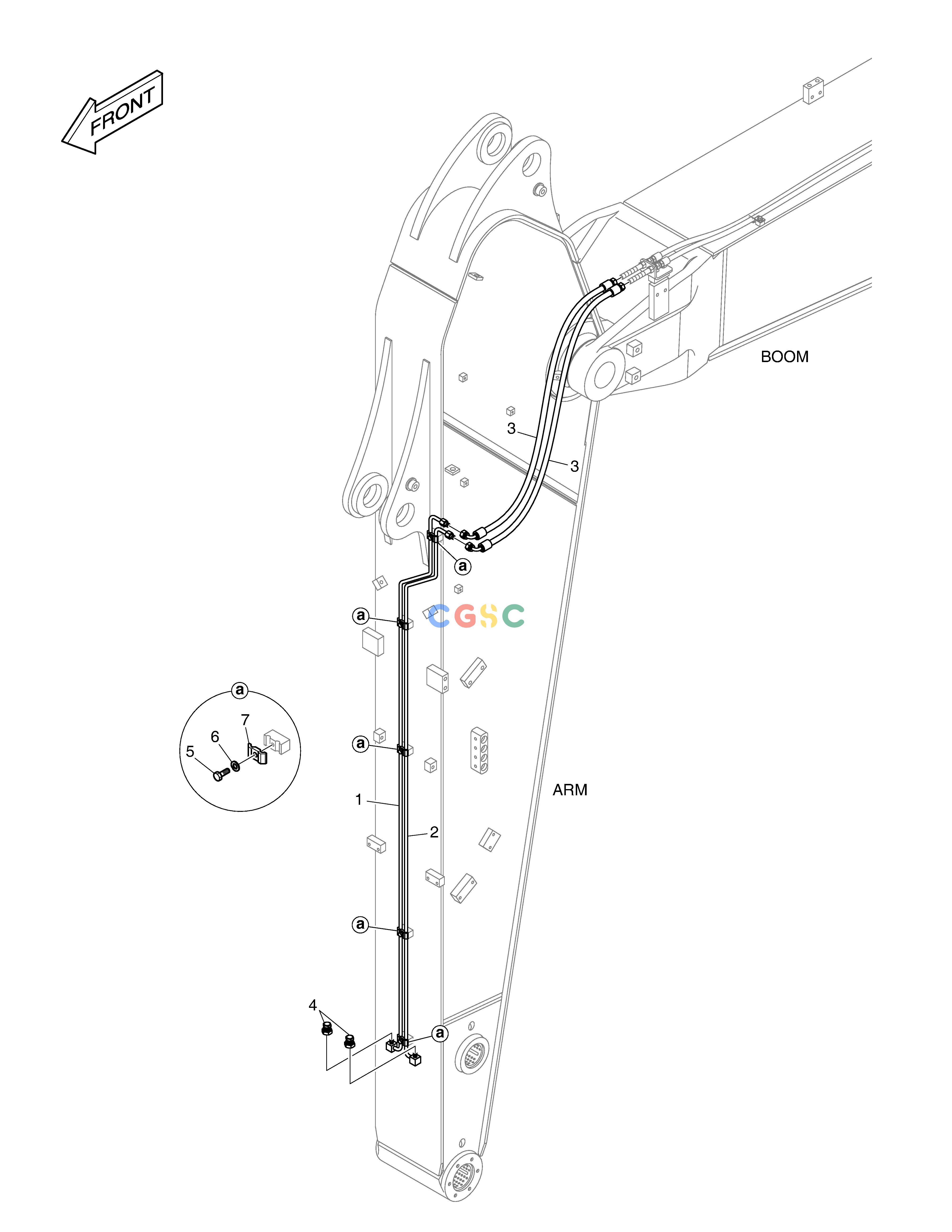 斗山零件查询ARM PIPING - ARM 2.9m(QUICK CLAMP) DX200A Doosan parts catalog online