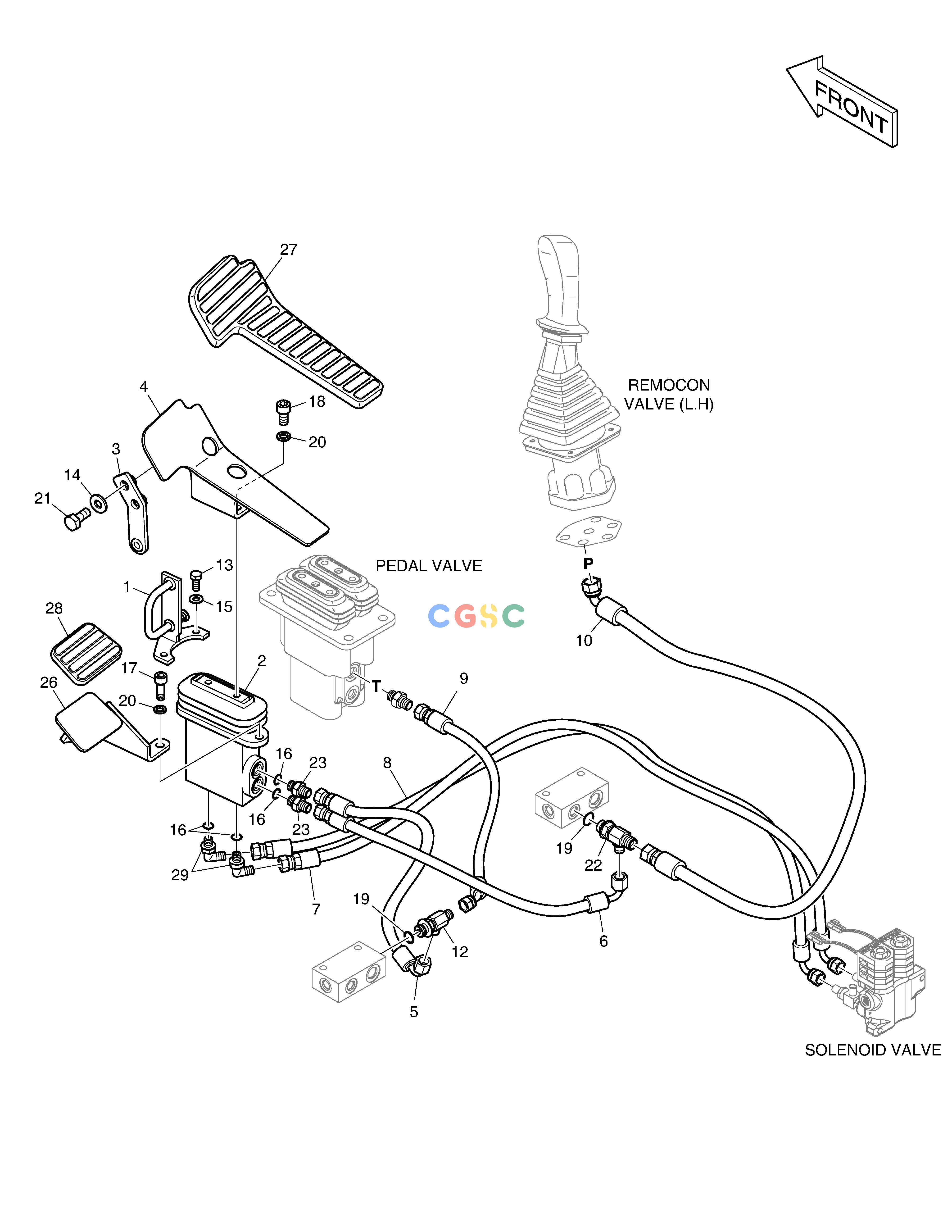 斗山零件查询PILOT PIPING(2) - ROTATING DX200A Doosan parts catalog online