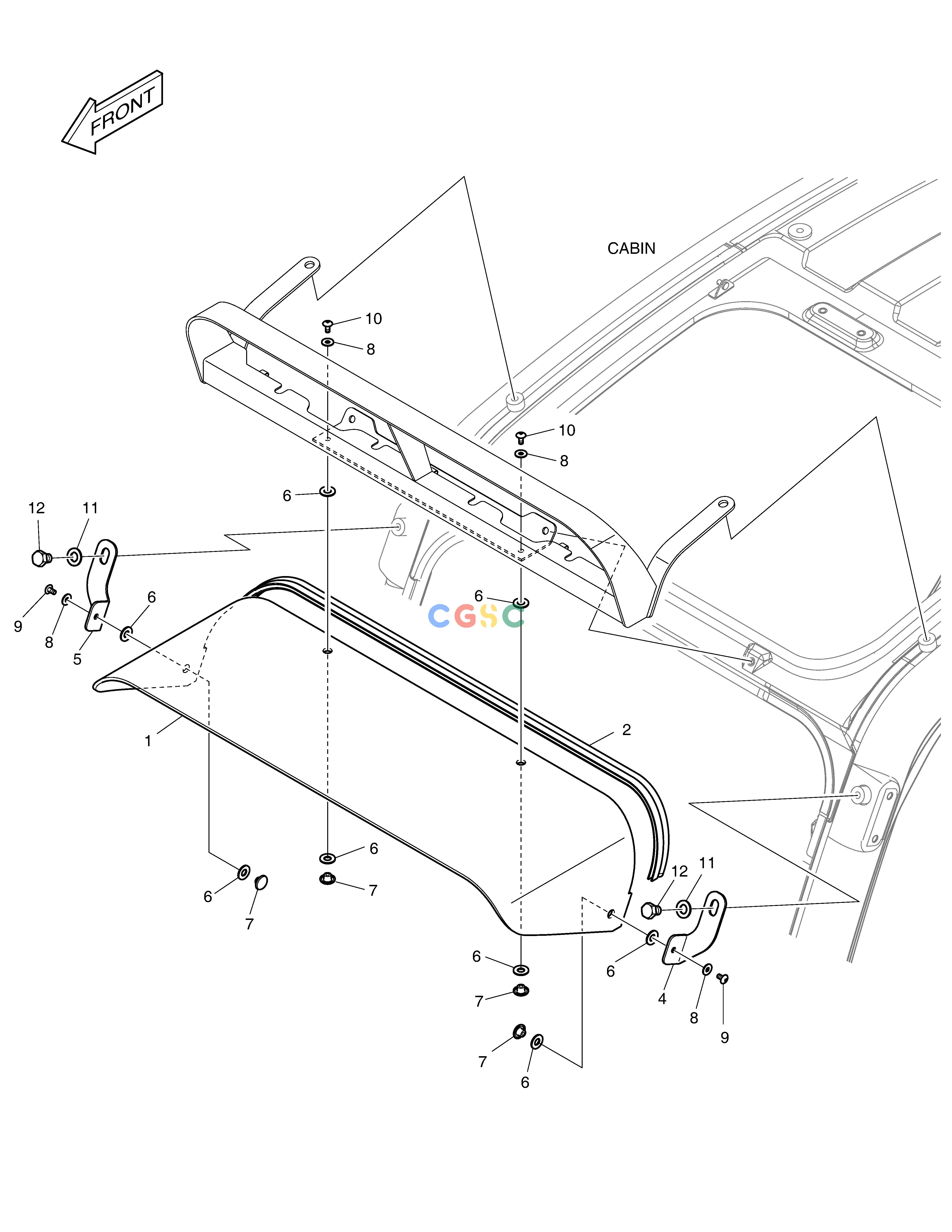 斗山零件查询RAIN SHIELD & LAMP MOUNTING DX200A Doosan parts catalog online