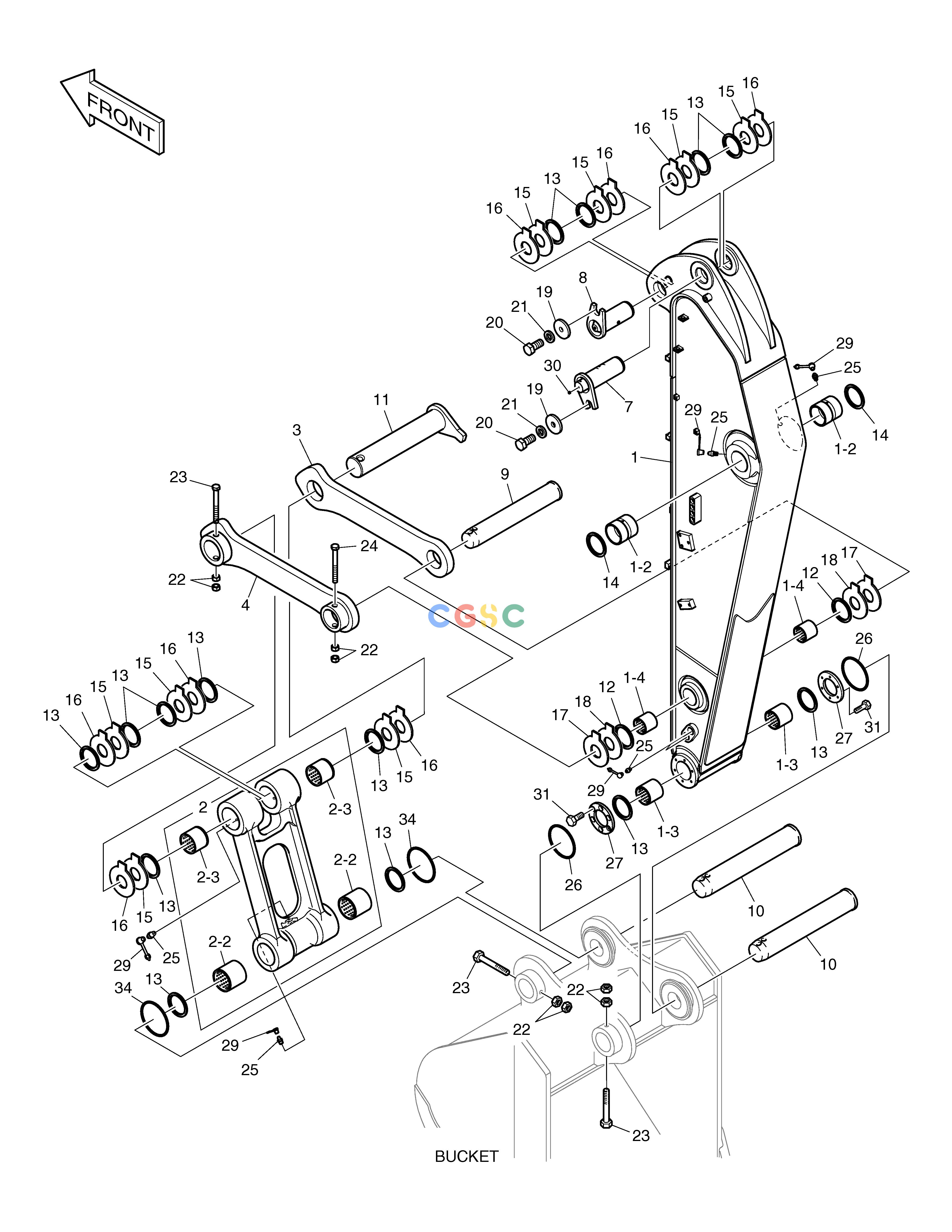 斗山零件查询ARM - 2.0m DX200A Doosan parts catalog online