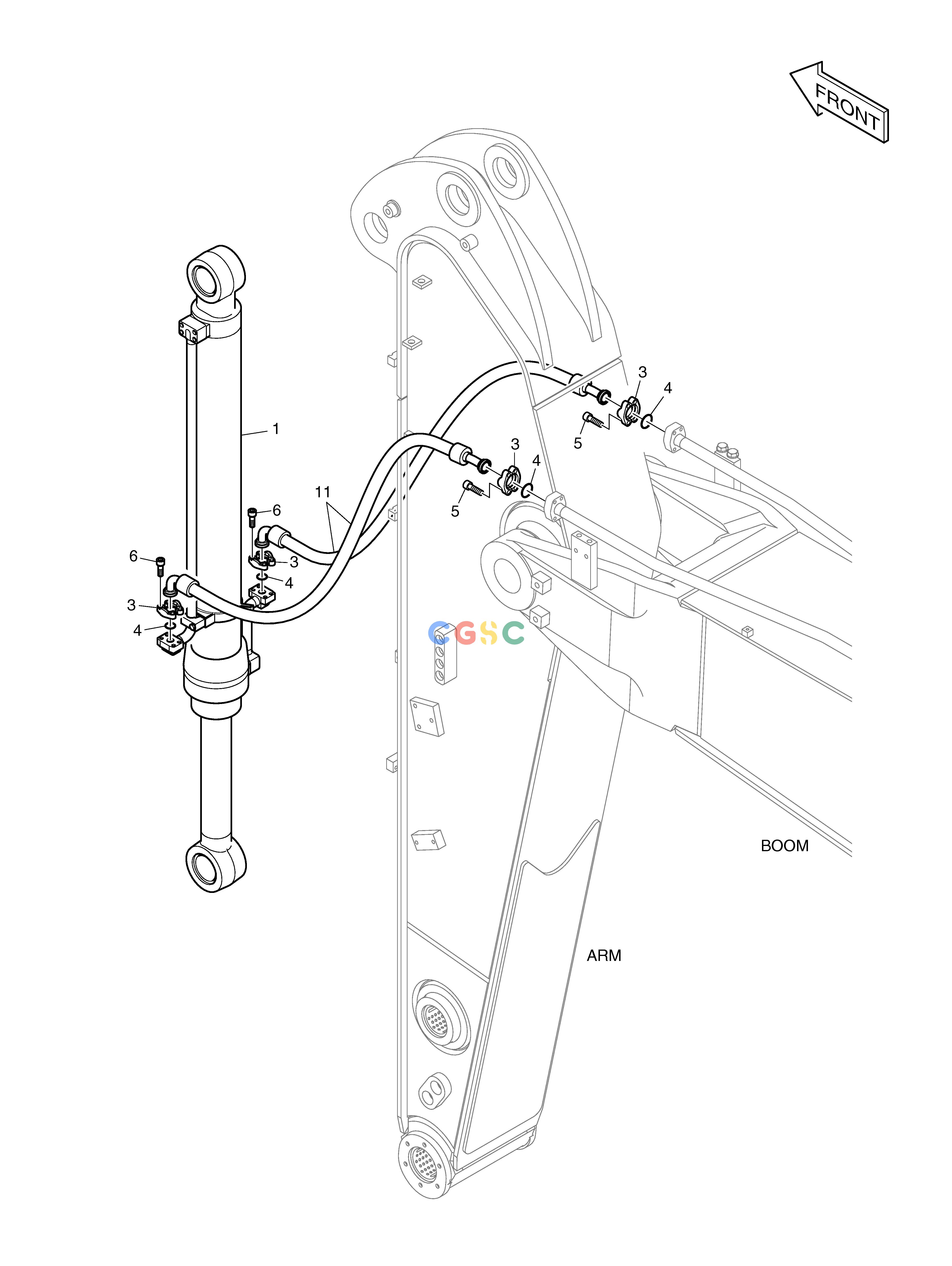 斗山零件查询ARM PIPING - ARM 2.0m DX200A Doosan parts catalog online
