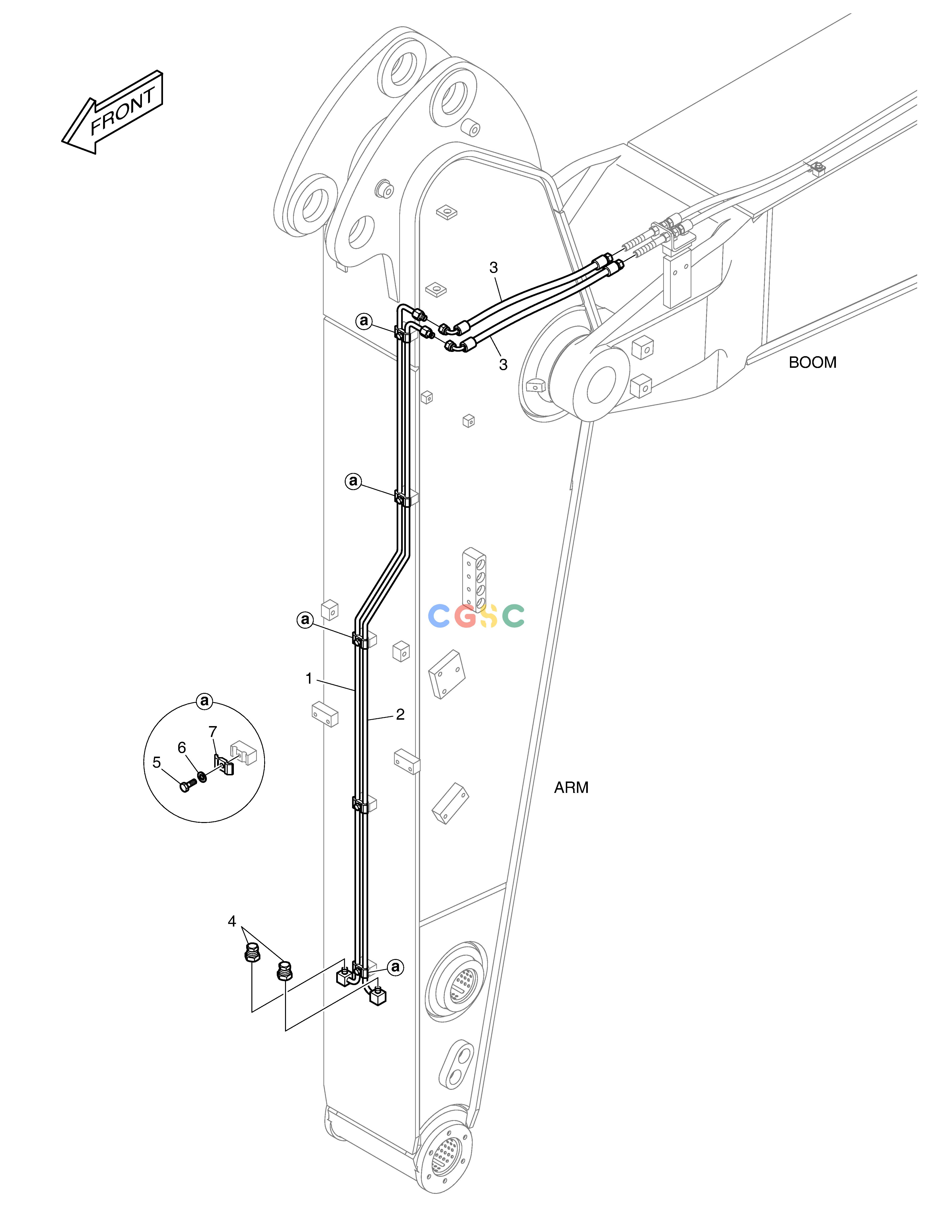 斗山零件查询ARM PIPING - ARM 2.0m(QUICK CLAMP) DX200A Doosan parts catalog online