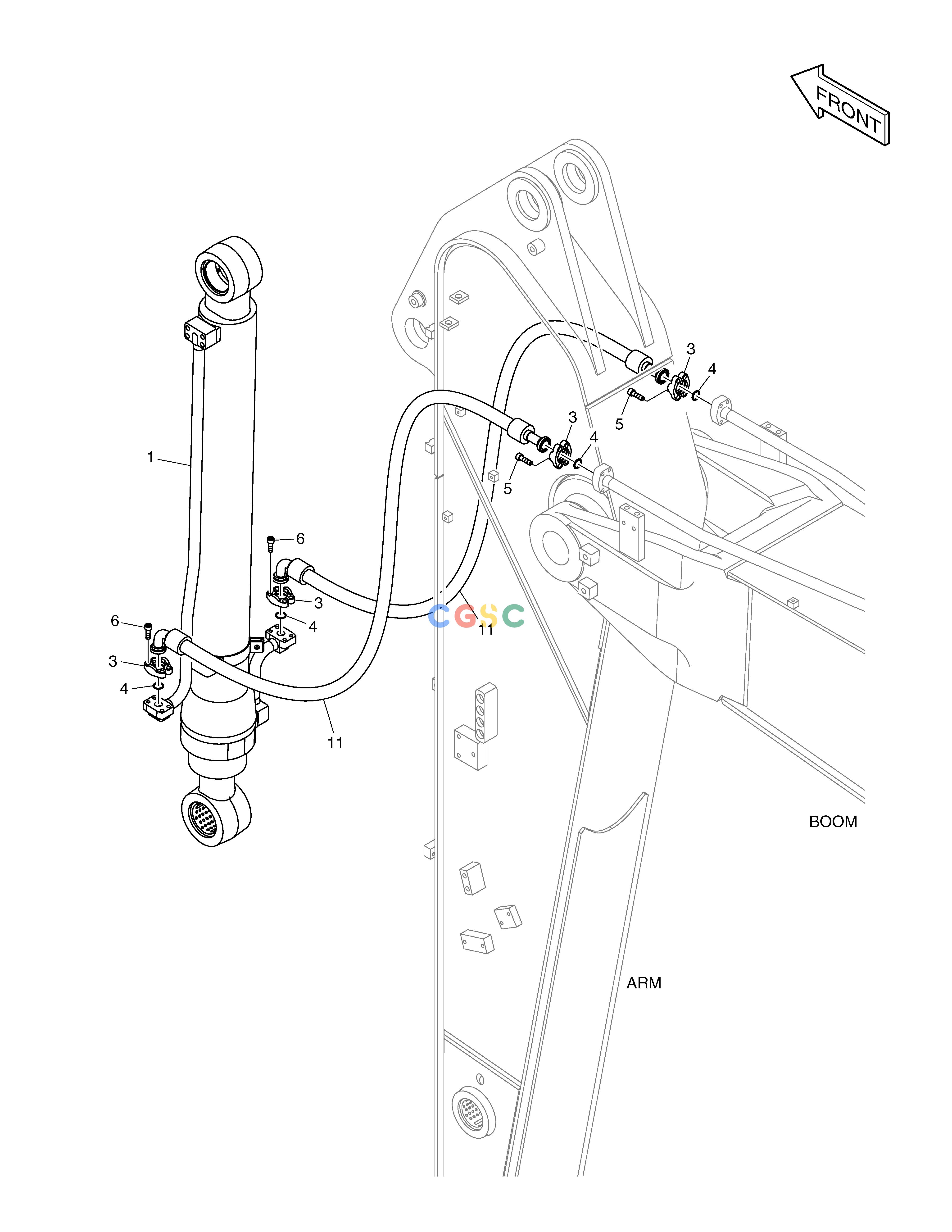 斗山零件查询ARM PIPING - ARM 2.4m DX200A Doosan parts catalog online