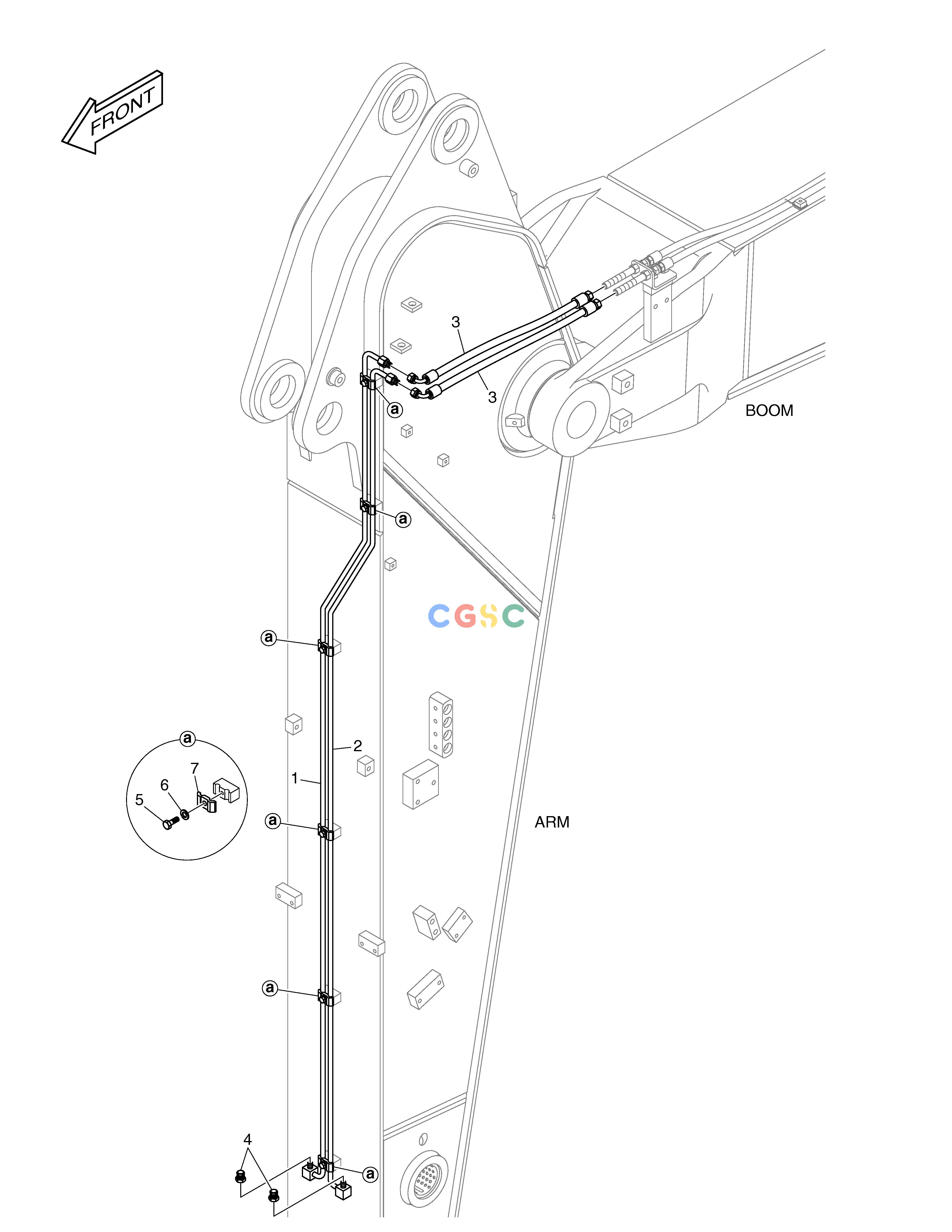 斗山零件查询ARM PIPING - ARM 2.4m(QUICK CLAMP) DX200A Doosan parts catalog online