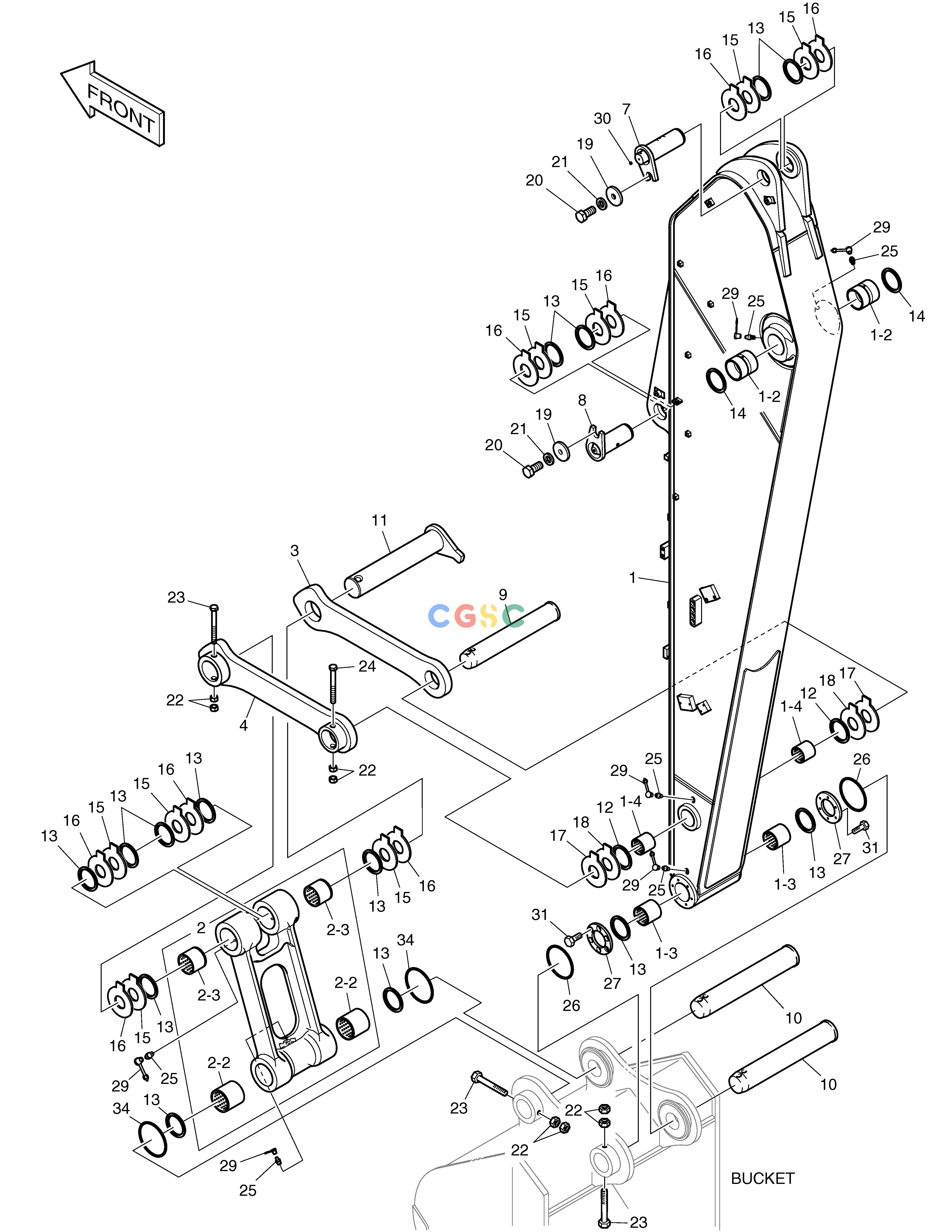 斗山零件查询ARM - 3.5m DX200A Doosan parts catalog online