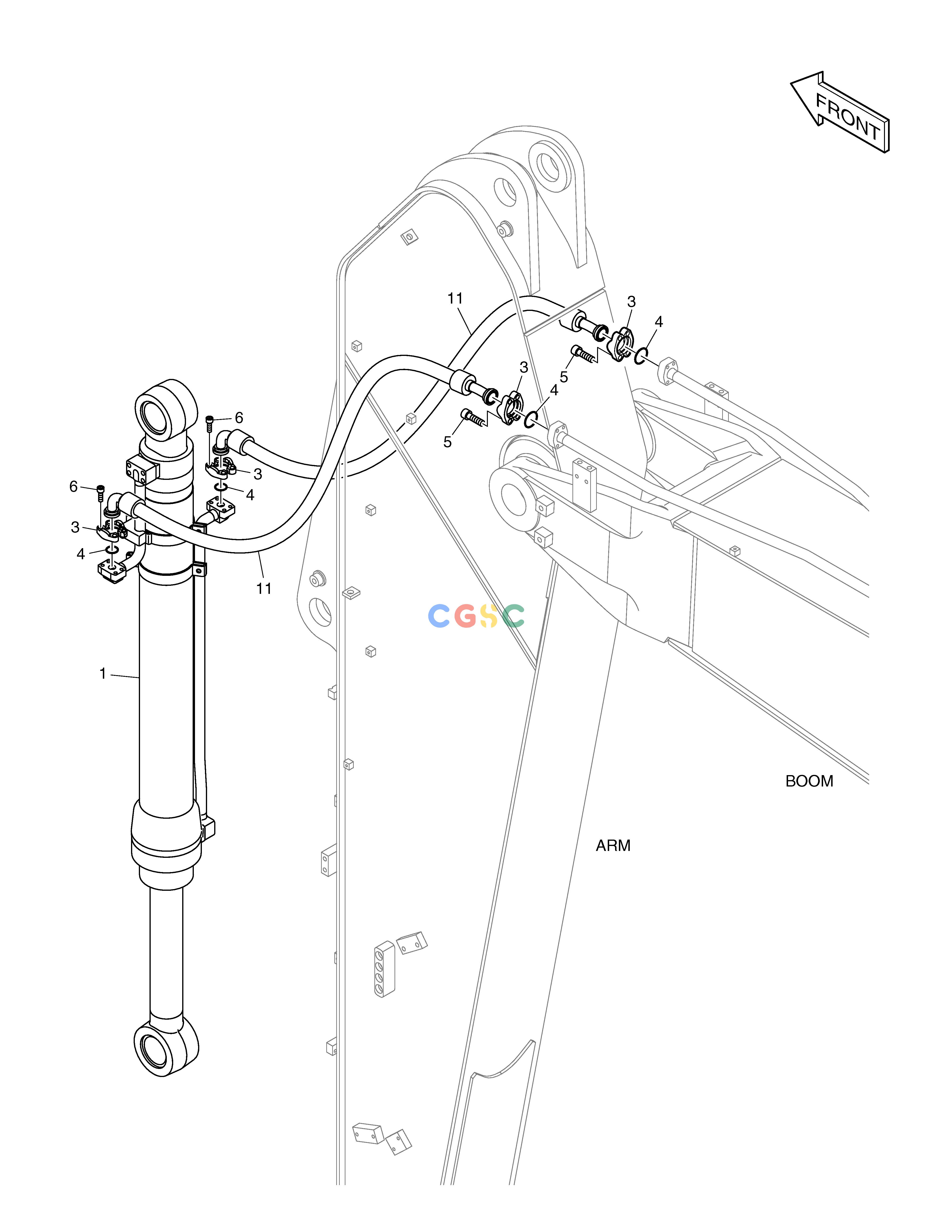 斗山零件查询ARM PIPING - ARM 3.5m DX200A Doosan parts catalog online