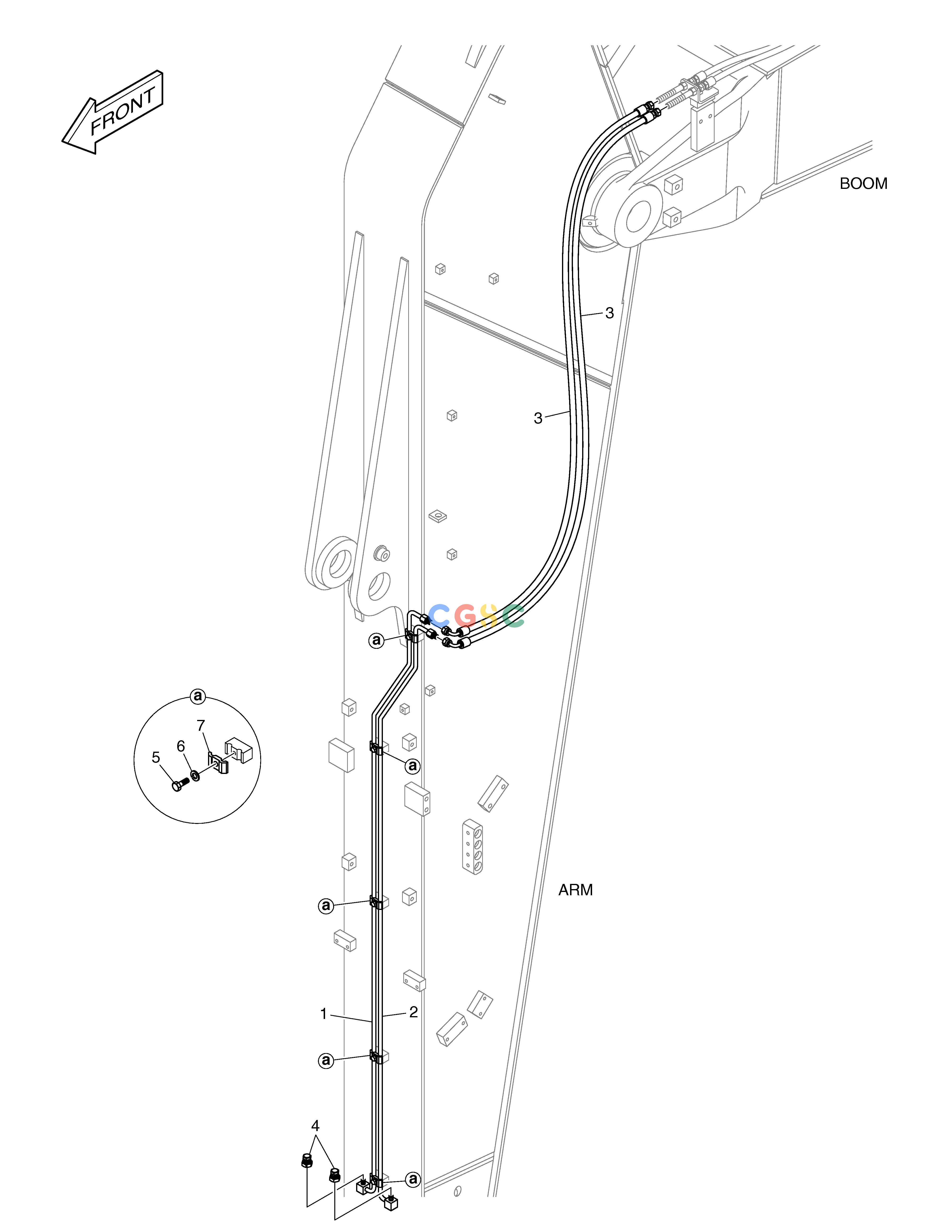 斗山零件查询ARM PIPING - ARM 3.5m(QUICK CLAMP) DX200A Doosan parts catalog online