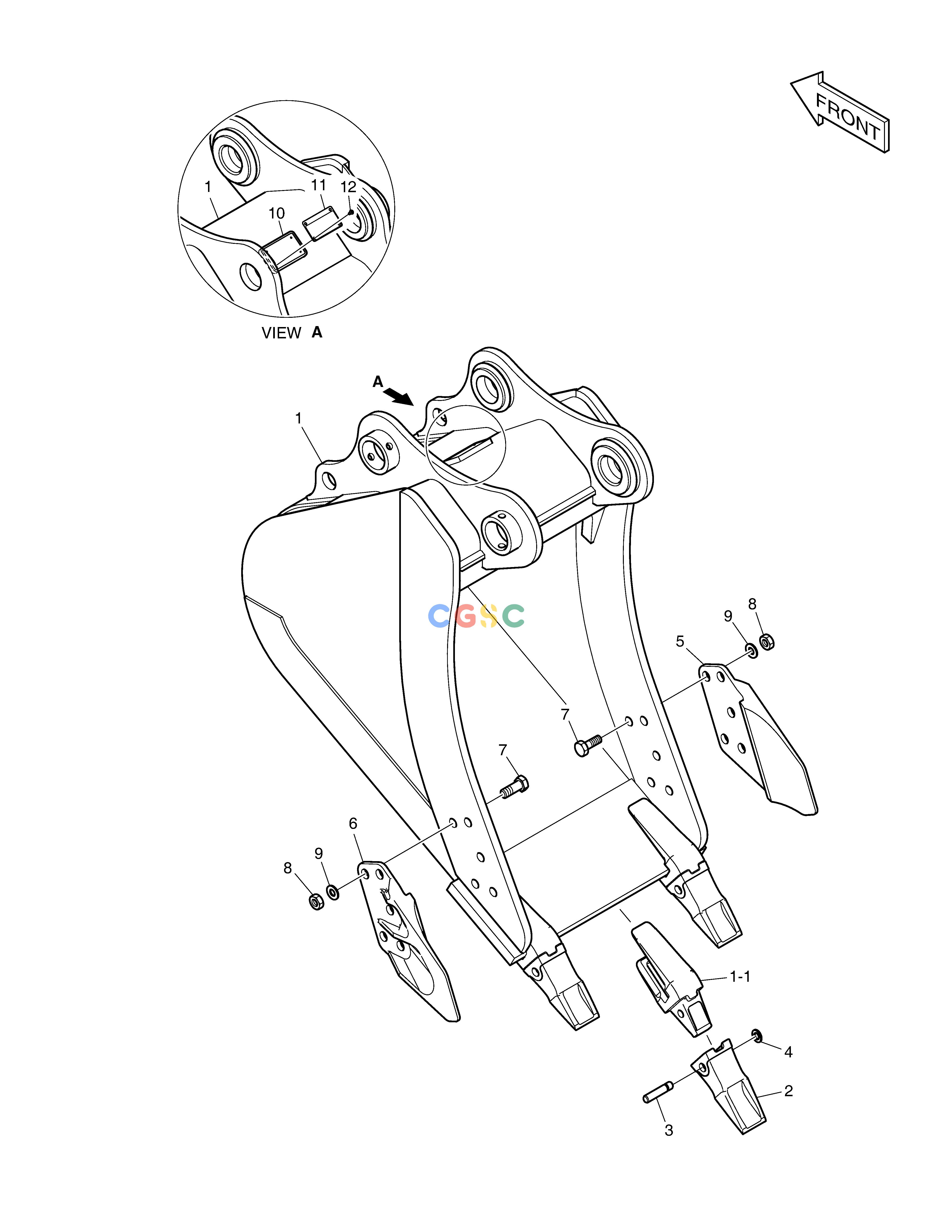 斗山零件查询BUCKET ASS'Y - 0.51m³ DX200A Doosan parts catalog online