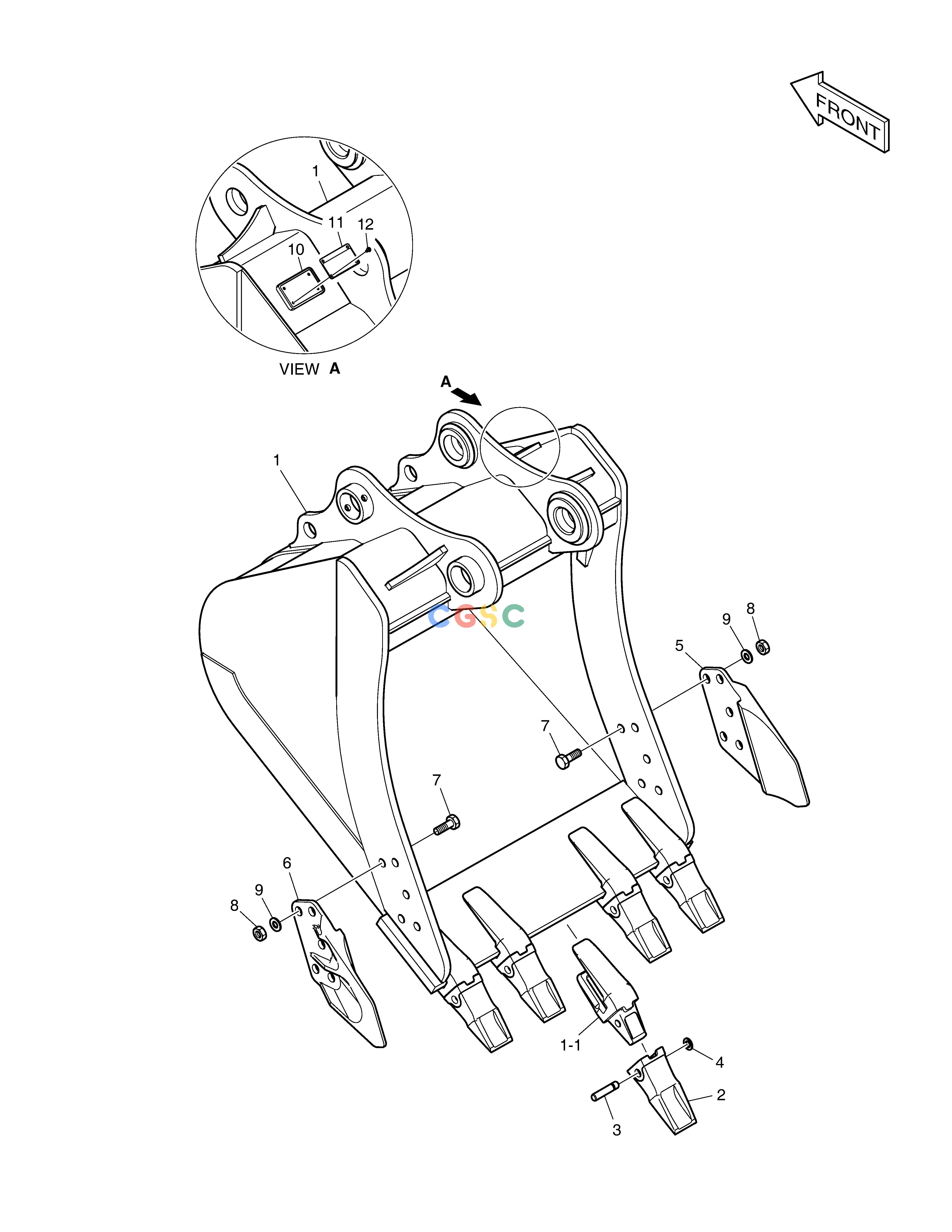 斗山零件查询BUCKET ASS'Y - 0.81m³ DX200A Doosan parts catalog online
