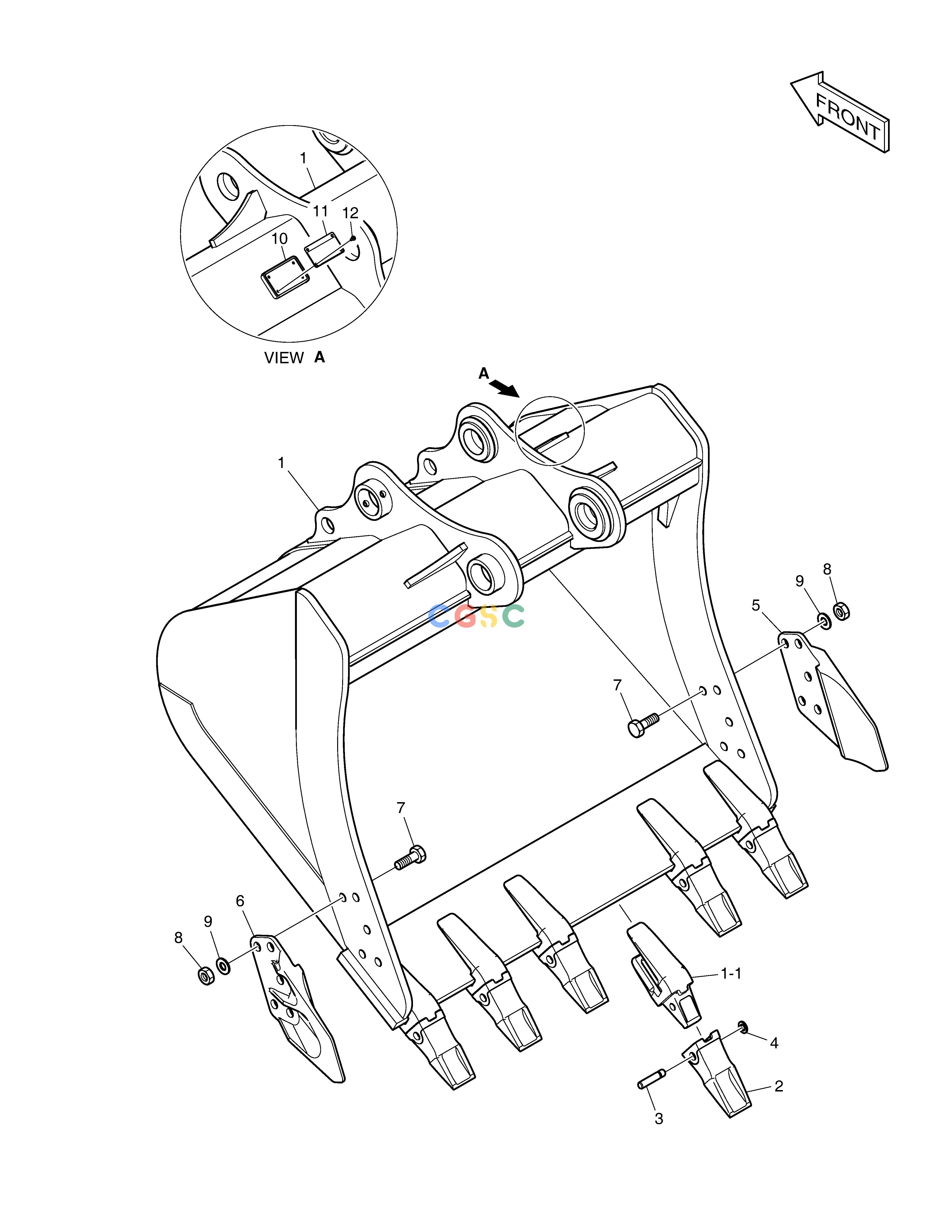 斗山零件查询BUCKET ASS'Y - 1.28m³ DX200A Doosan parts catalog online