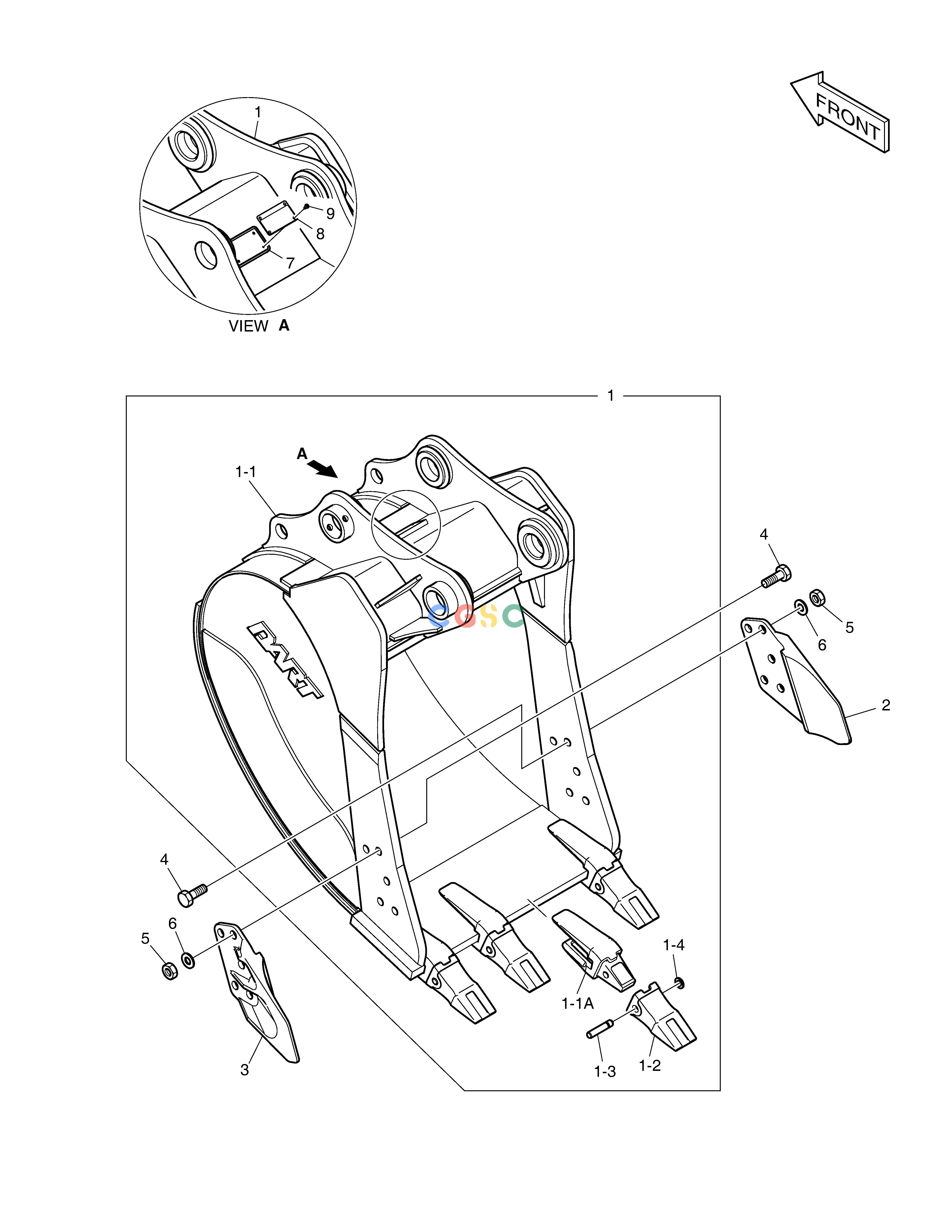 斗山零件查询BUCKET ASS'Y - 0.73m³(36") - HEAVY DUTY DX200A Doosan parts catalog online