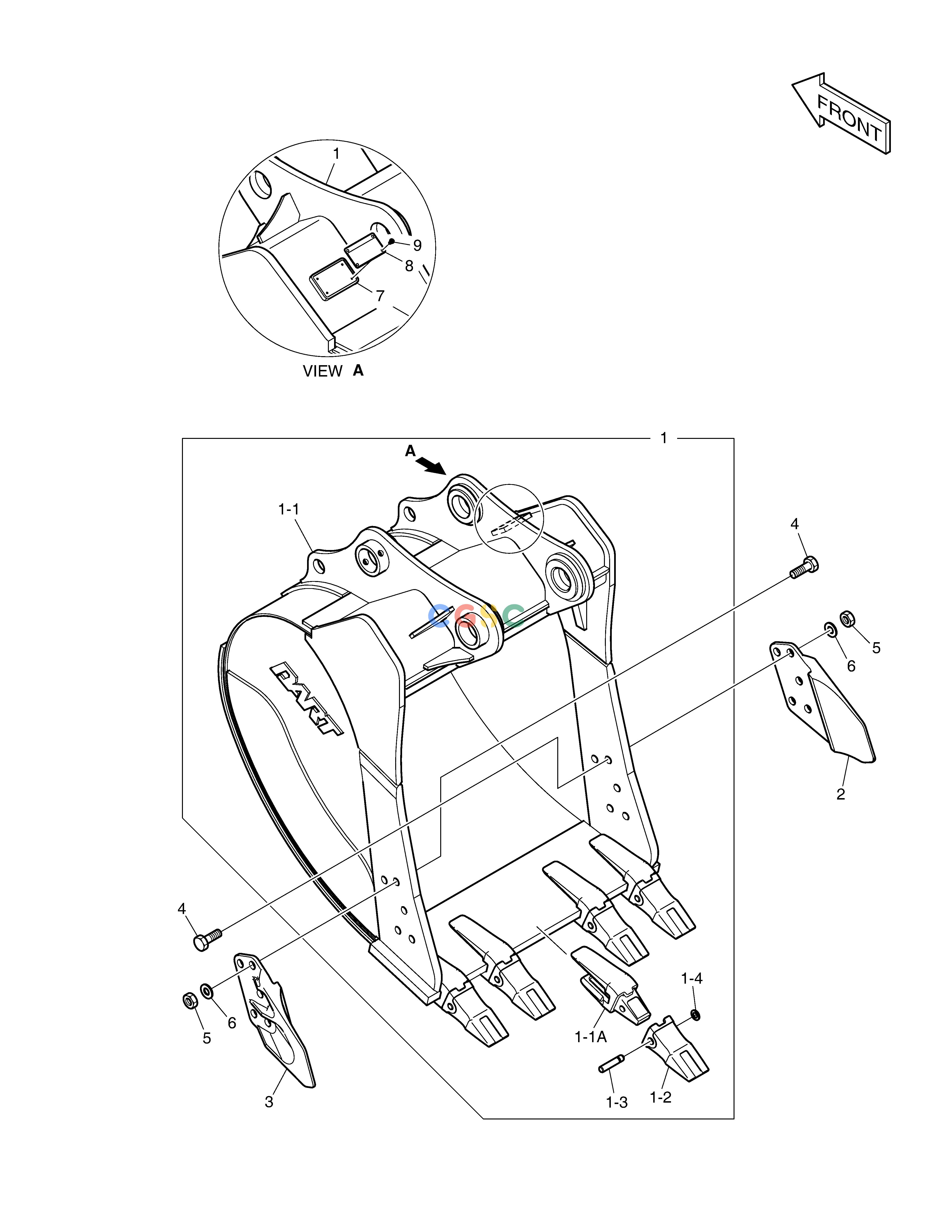斗山零件查询BUCKET ASS'Y - 0.90m³(42") - HEAVY DUTY DX200A Doosan parts catalog online