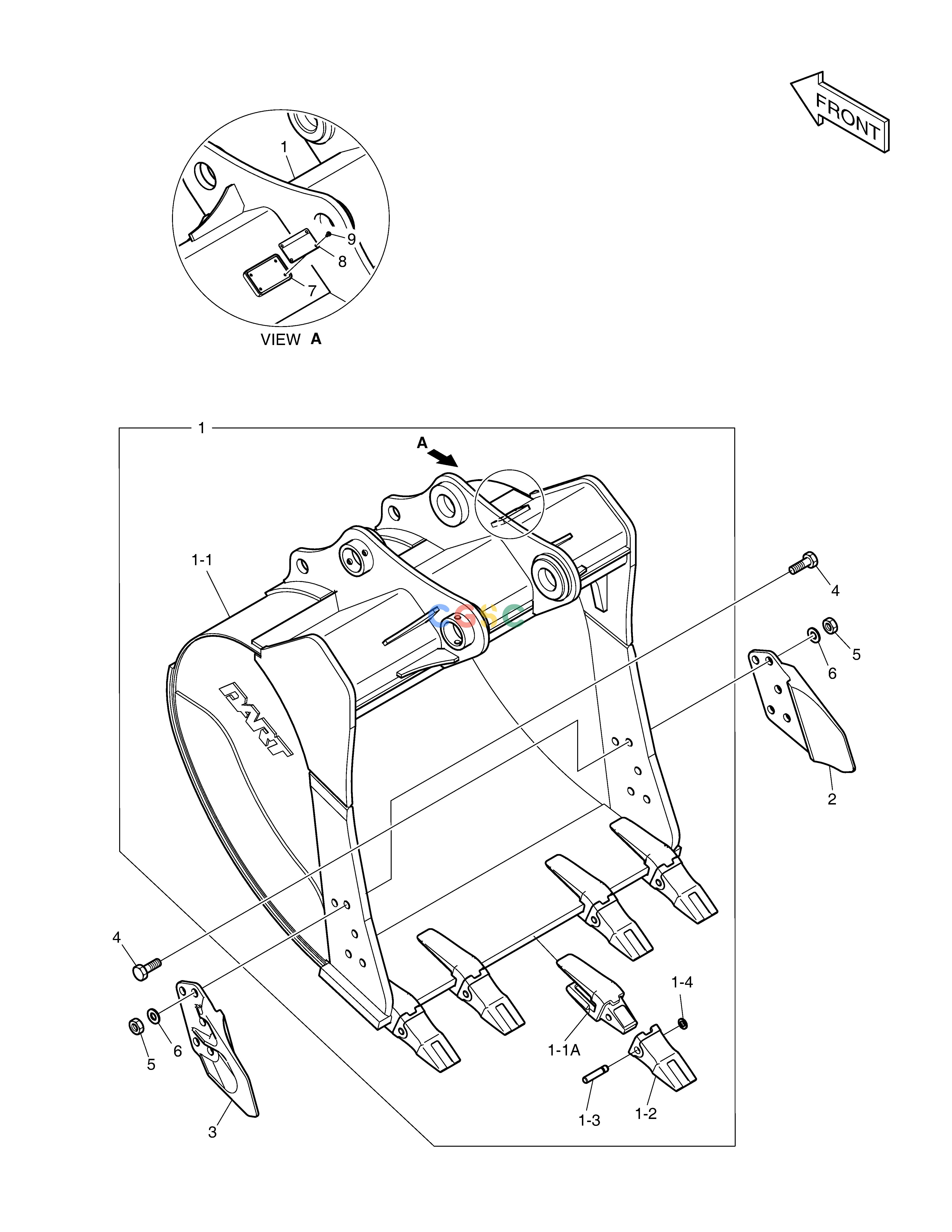 斗山零件查询BUCKET ASS'Y - 1.24m³(54") - HEAVY DUTY DX200A Doosan parts catalog online