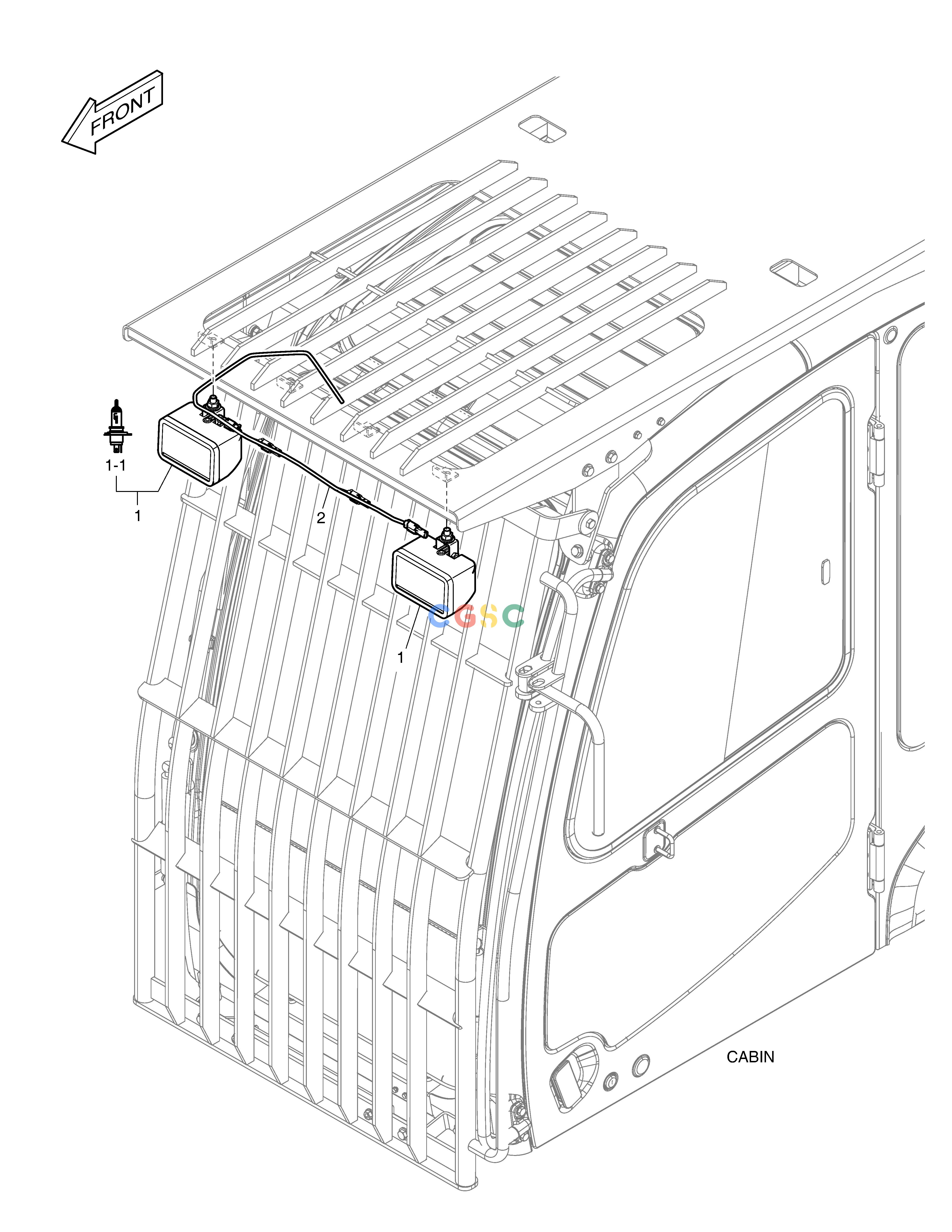 斗山零件查询WORKING LAMP - 2 LAMP(GUARD) DX200A Doosan parts catalog online