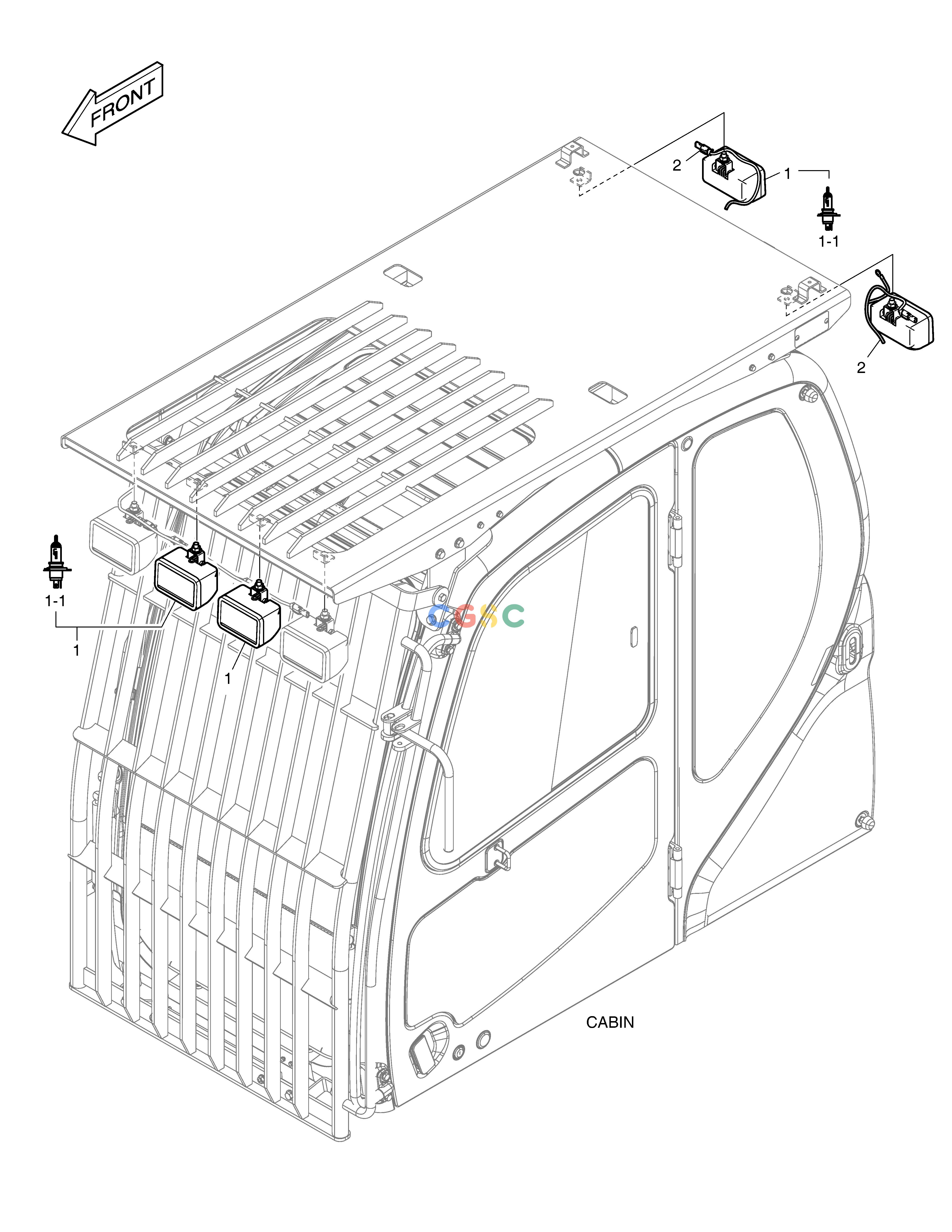 斗山零件查询WORKING LAMP - 6 LAMP(GUARD) DX200A Doosan parts catalog online