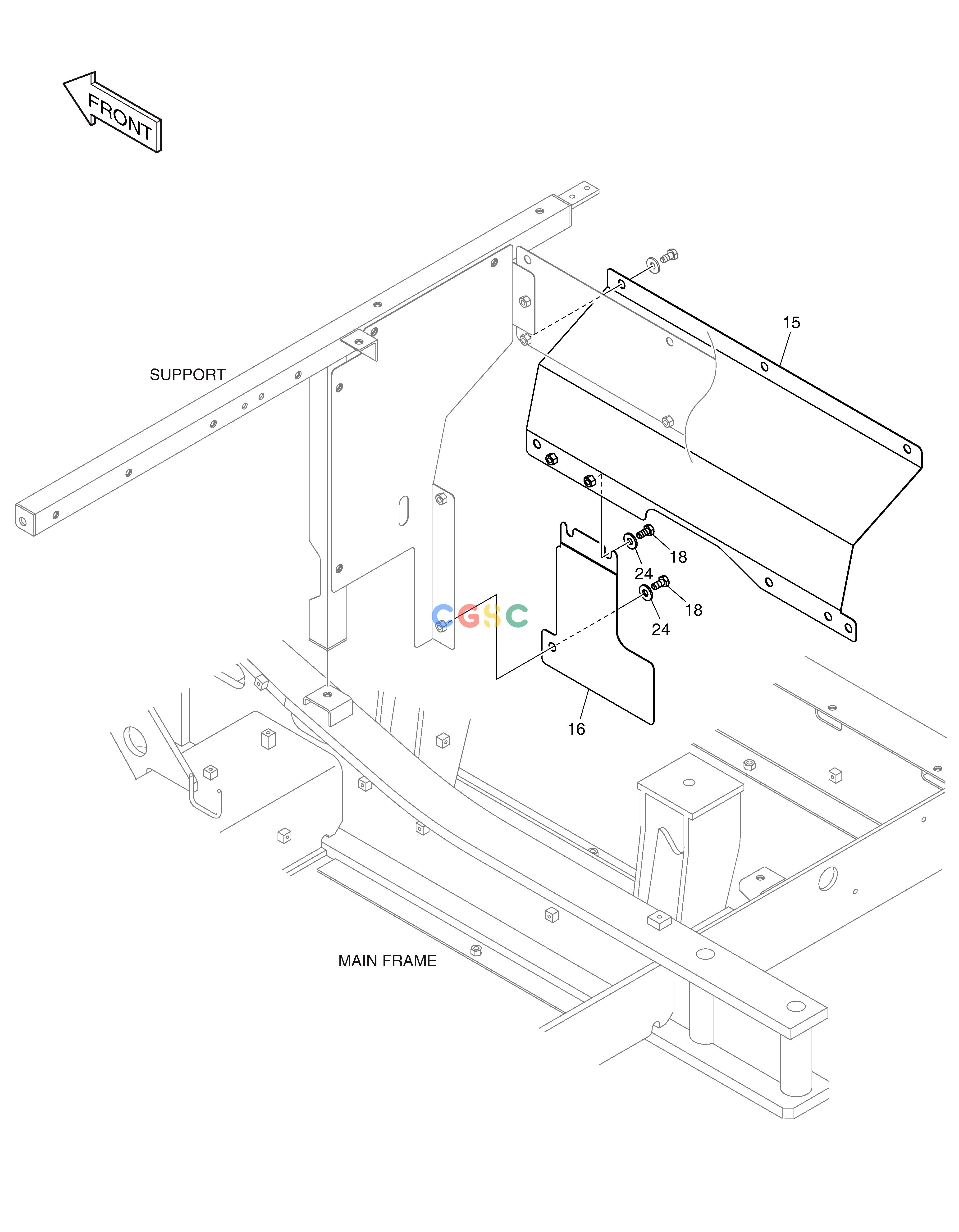 斗山零件查询SUPPORT & BAFFLE WITH PTO DX200A Doosan parts catalog online