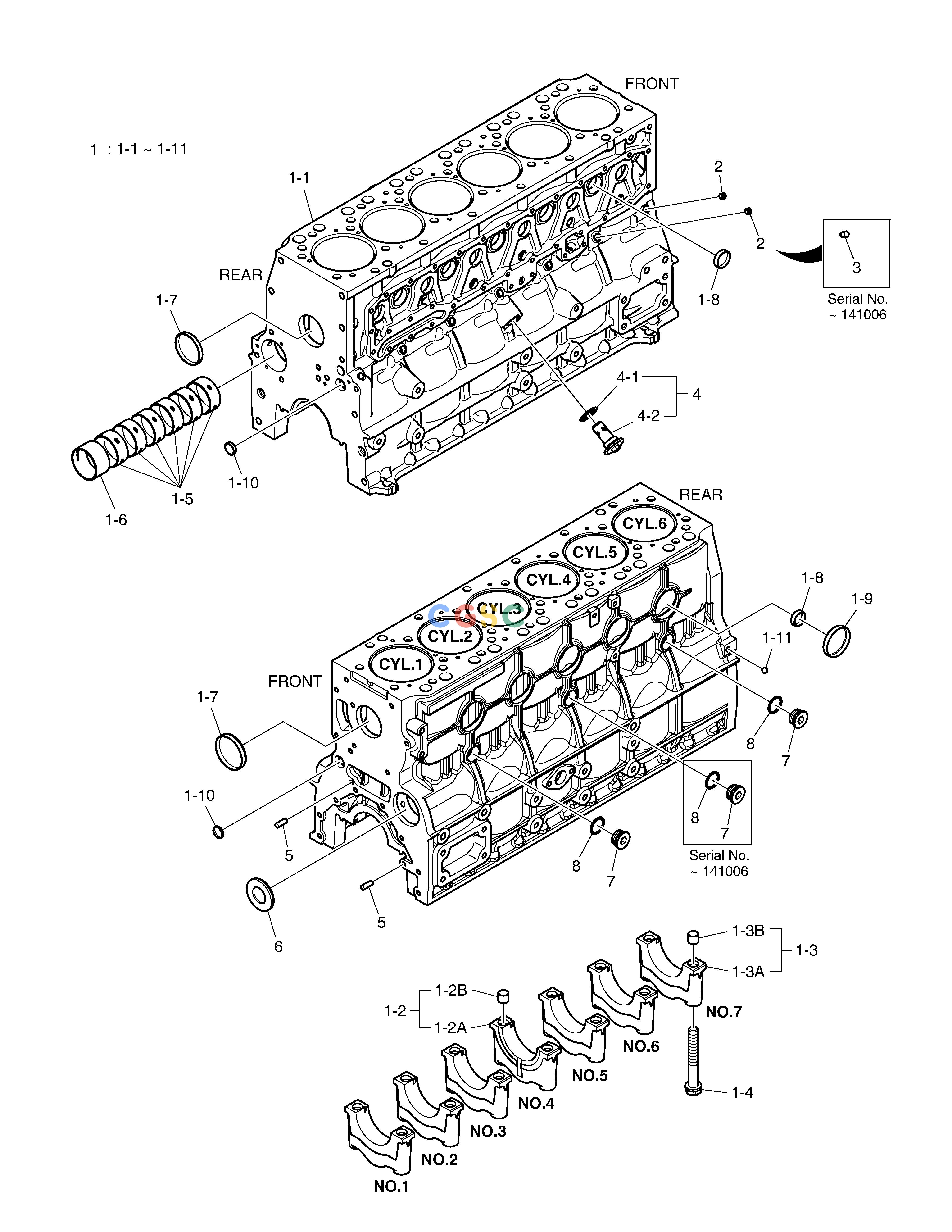 斗山零件查询CYLINDER BLOCK DX235LC-5 Doosan parts catalog online