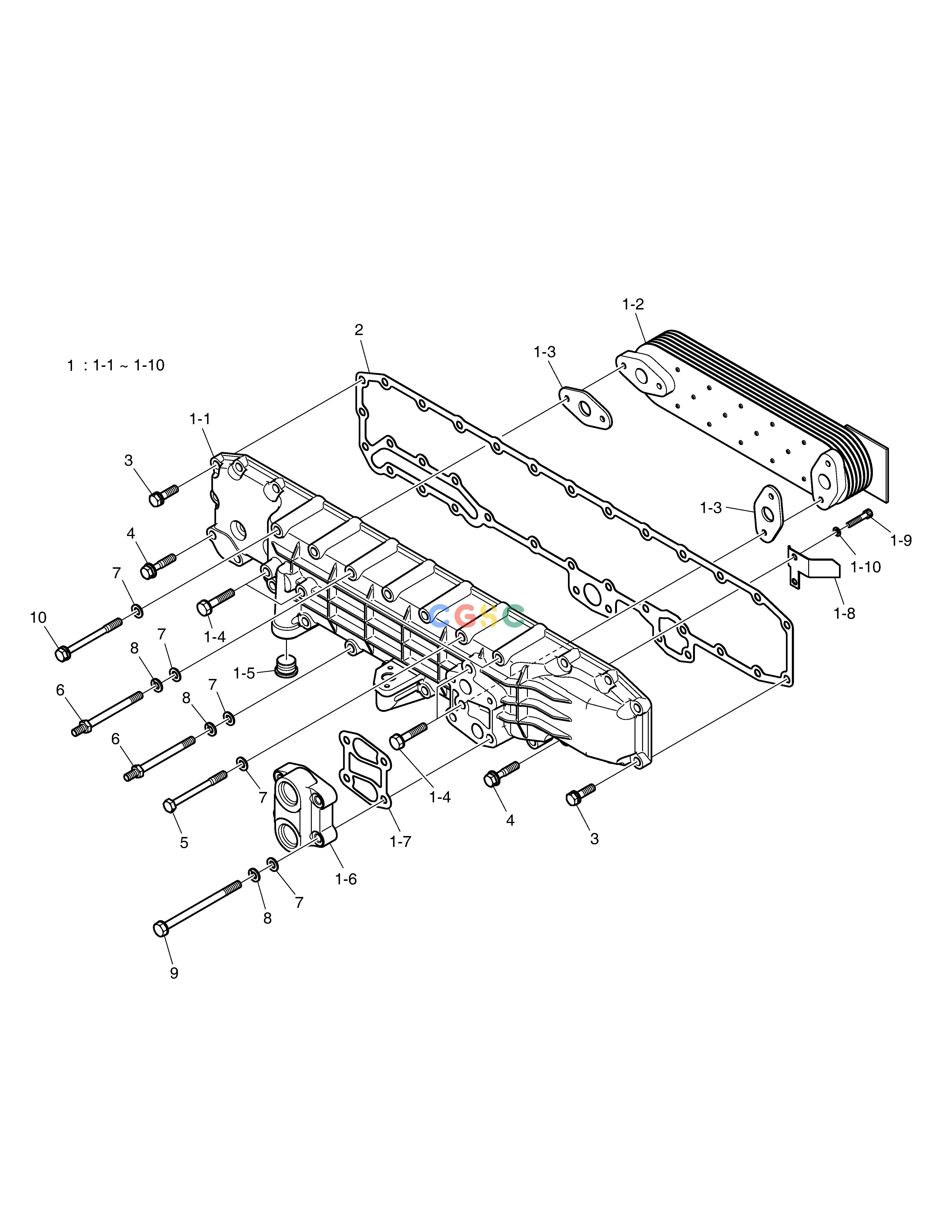 斗山零件查询OIL COOLER DX235LC-5 Doosan parts catalog online