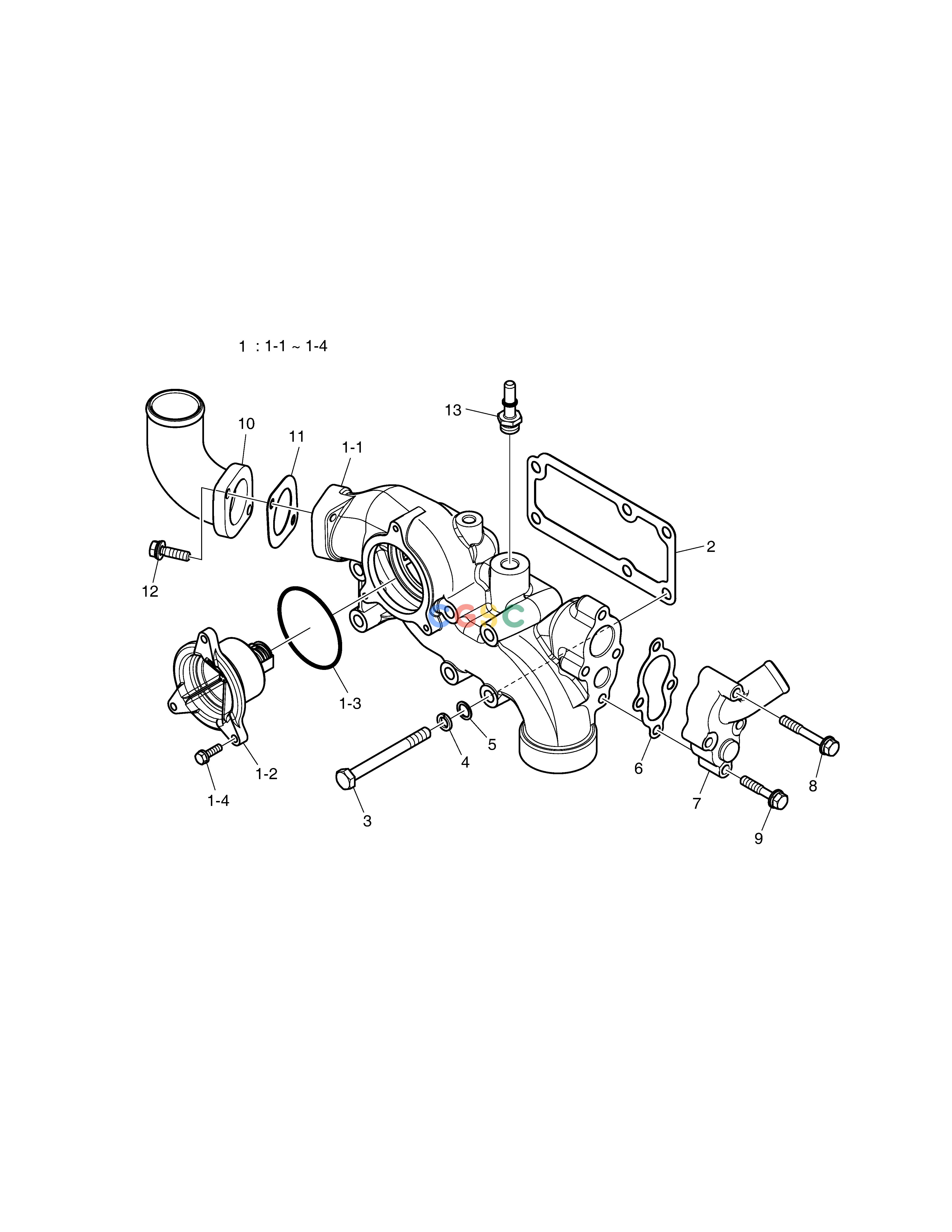 斗山零件查询THERMOSTAT DX235LC-5 Doosan parts catalog online