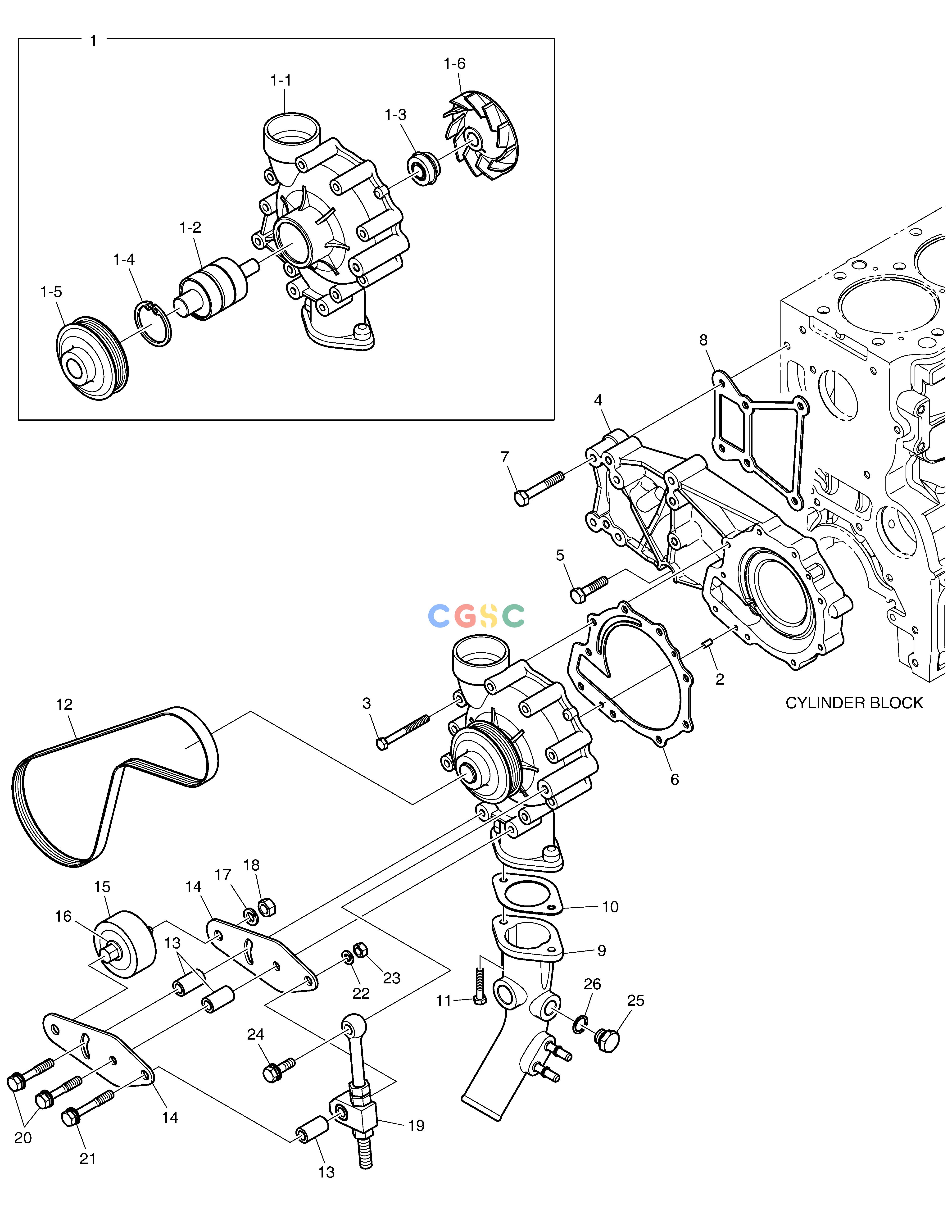 斗山零件查询WATER PUMP DX235LC-5 Doosan parts catalog online