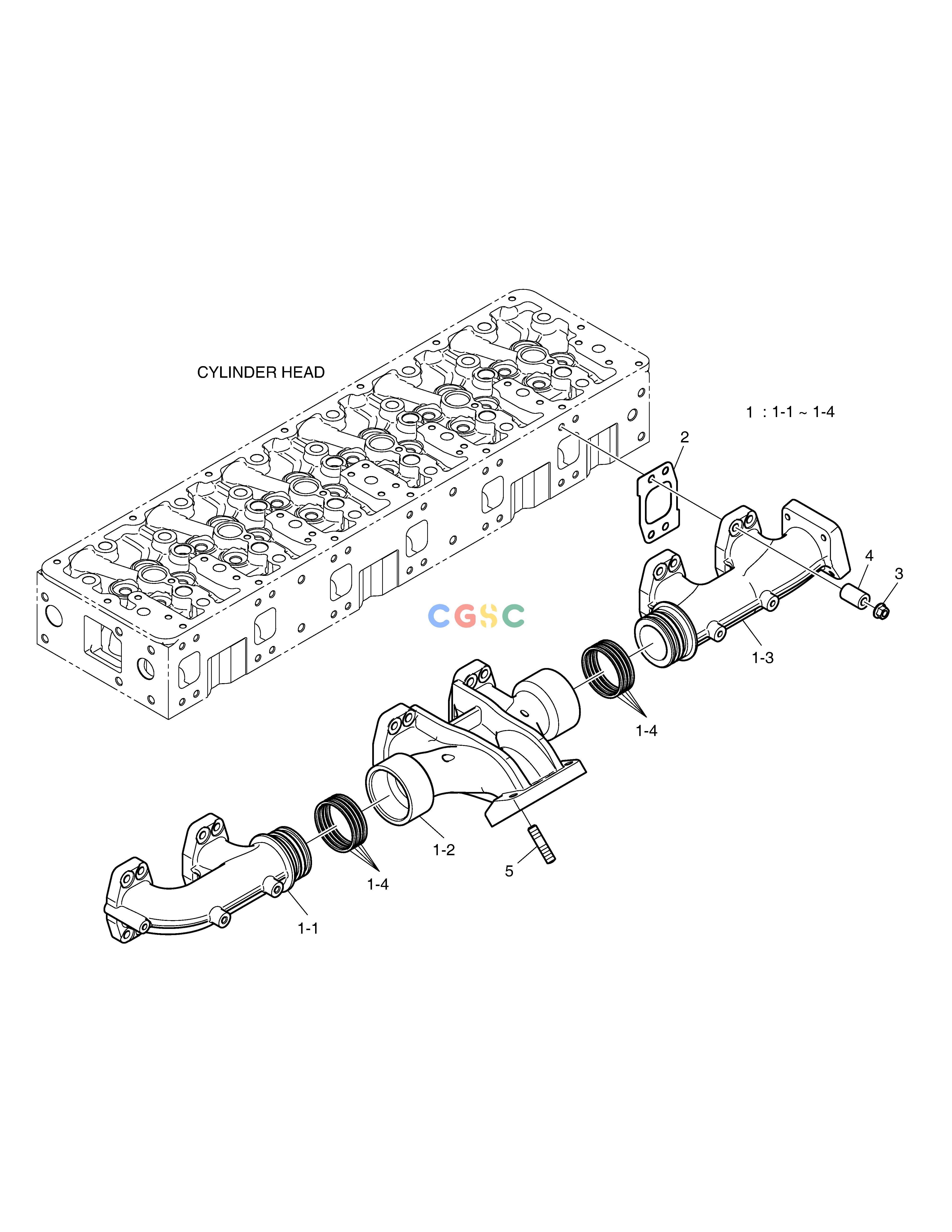 斗山零件查询EXHAUST MANIFOLD DX235LC-5 Doosan parts catalog online
