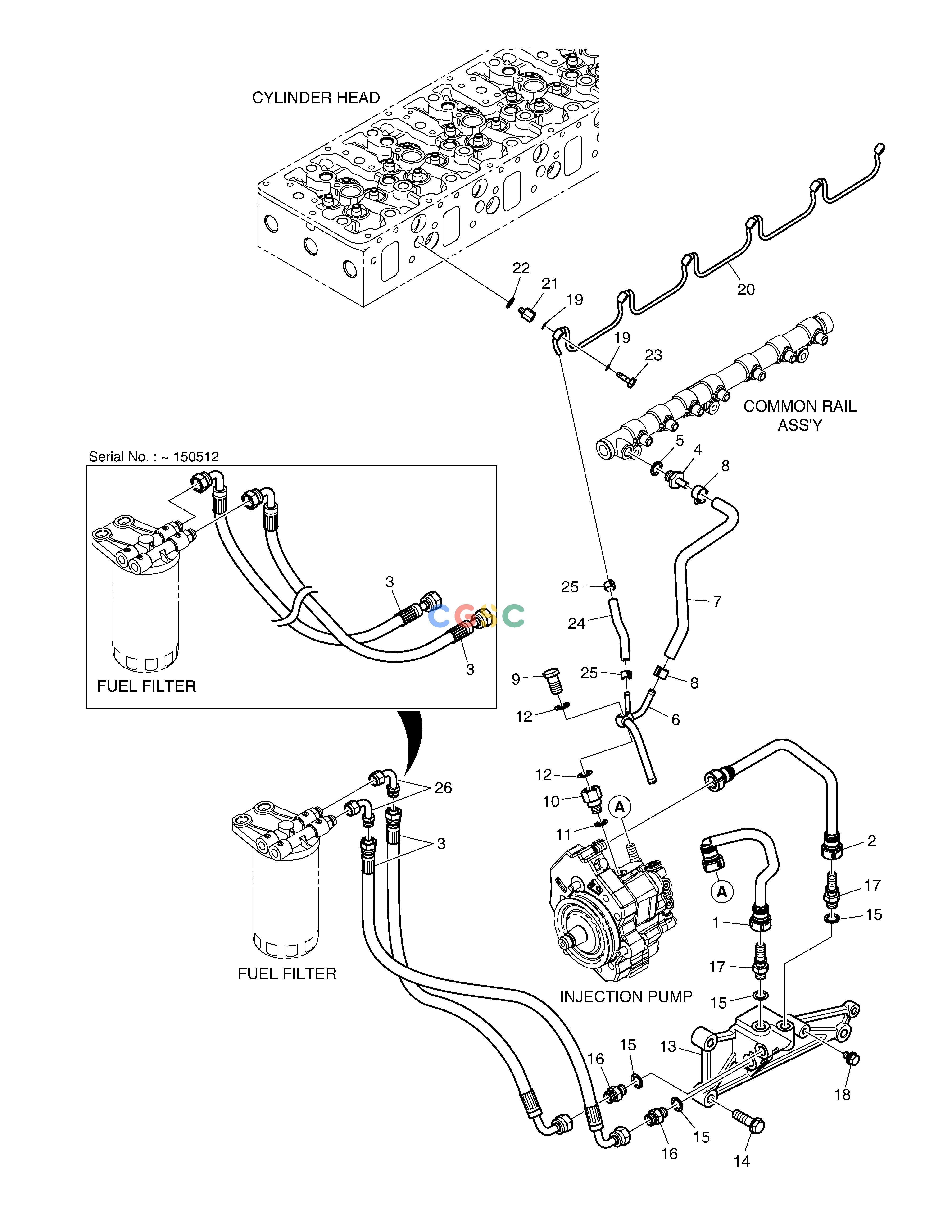 斗山零件查询FUEL LINE DX235LC-5 Doosan parts catalog online
