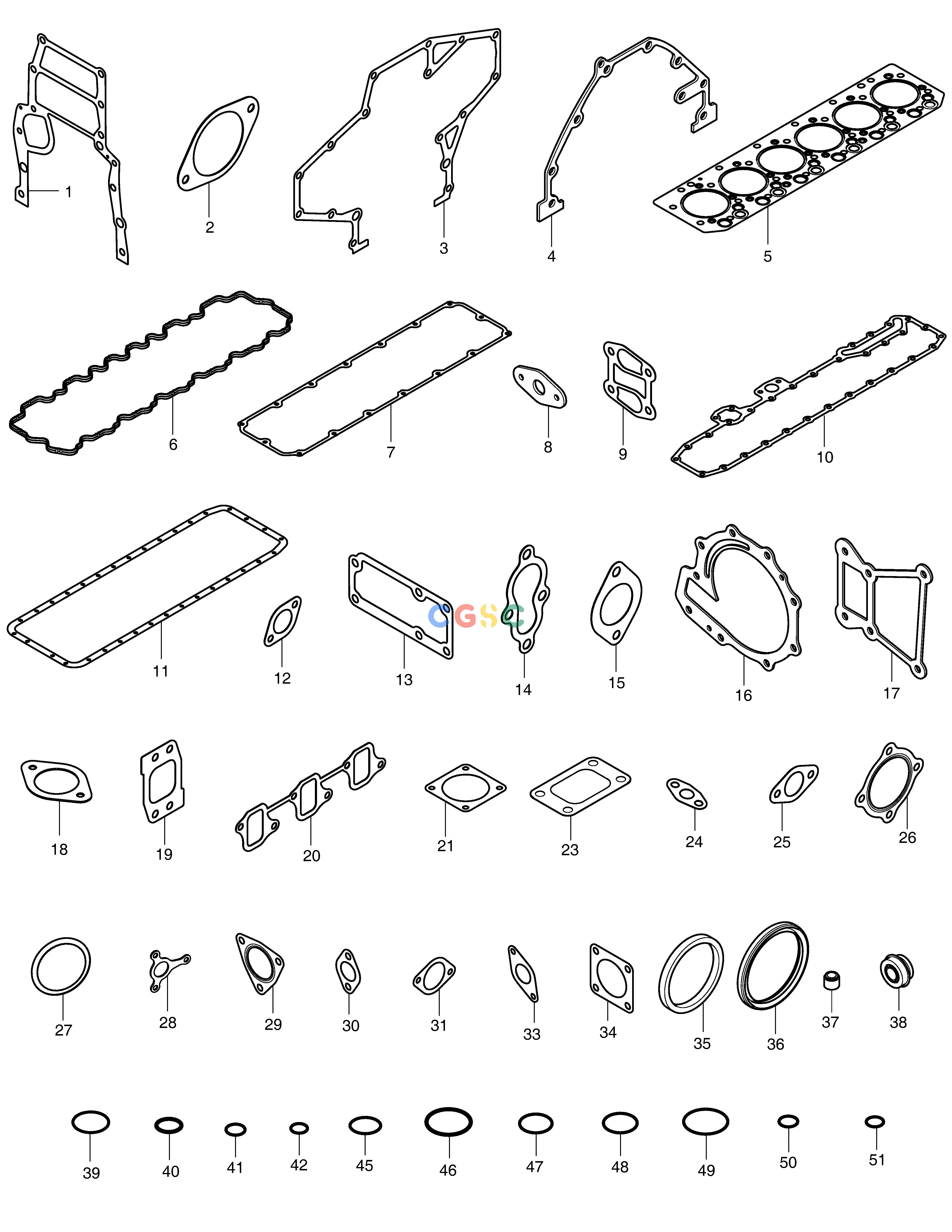 斗山零件查询OVERHAUL GASKET KIT - ALL DX235LC-5 Doosan parts catalog online