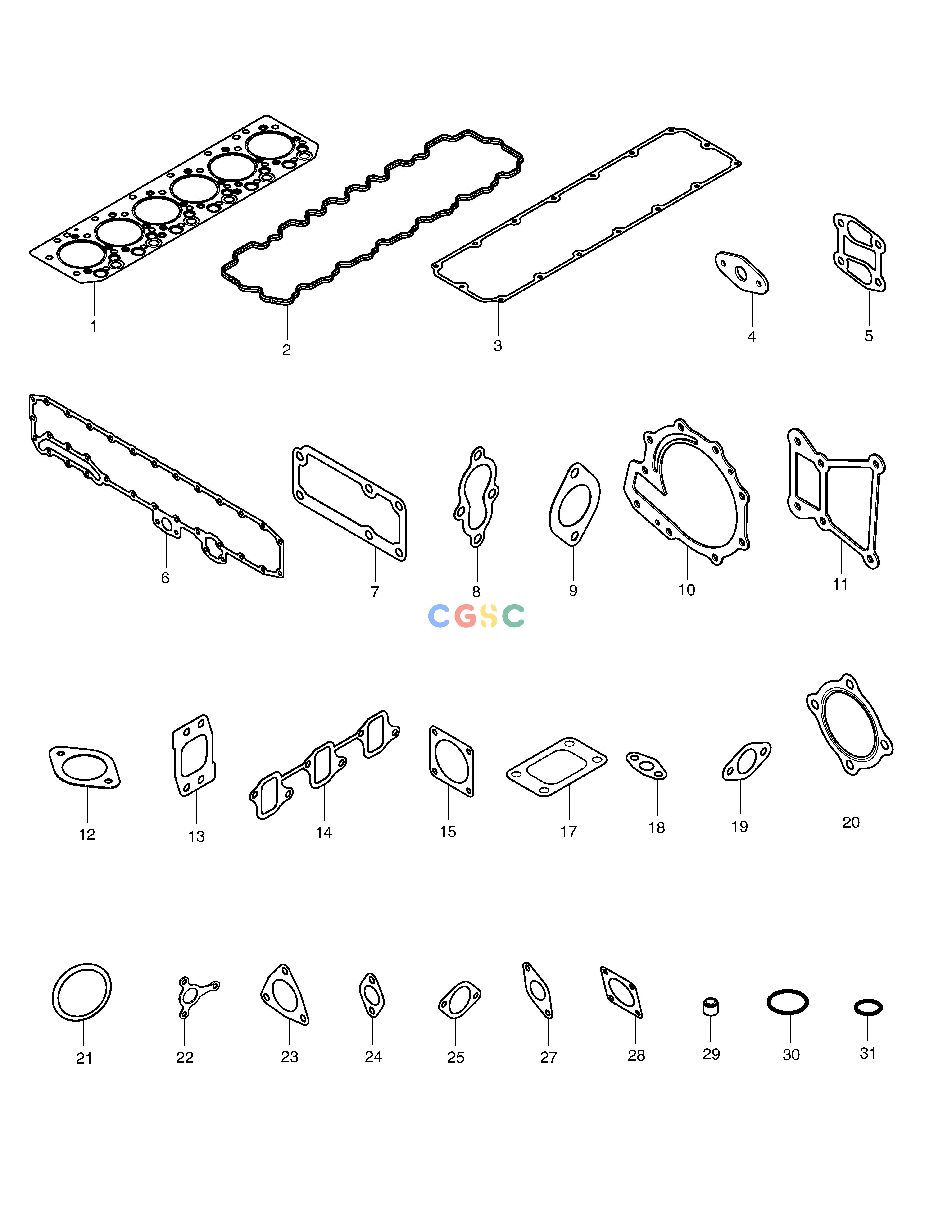 斗山零件查询OVERHAUL GASKET KIT - TOP DX235LC-5 Doosan parts catalog online