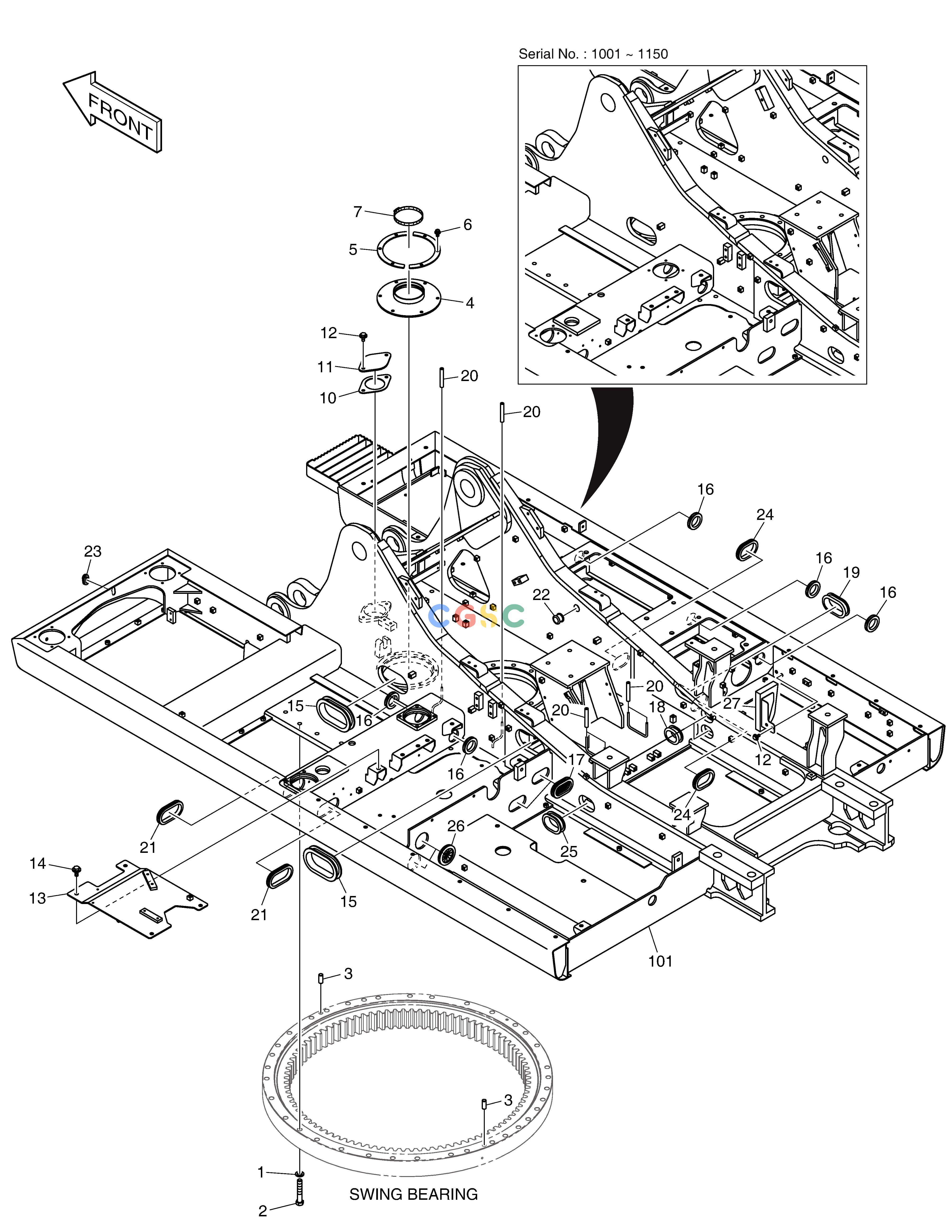 斗山零件查询MAIN FRAME DX235LC-5 Doosan parts catalog online