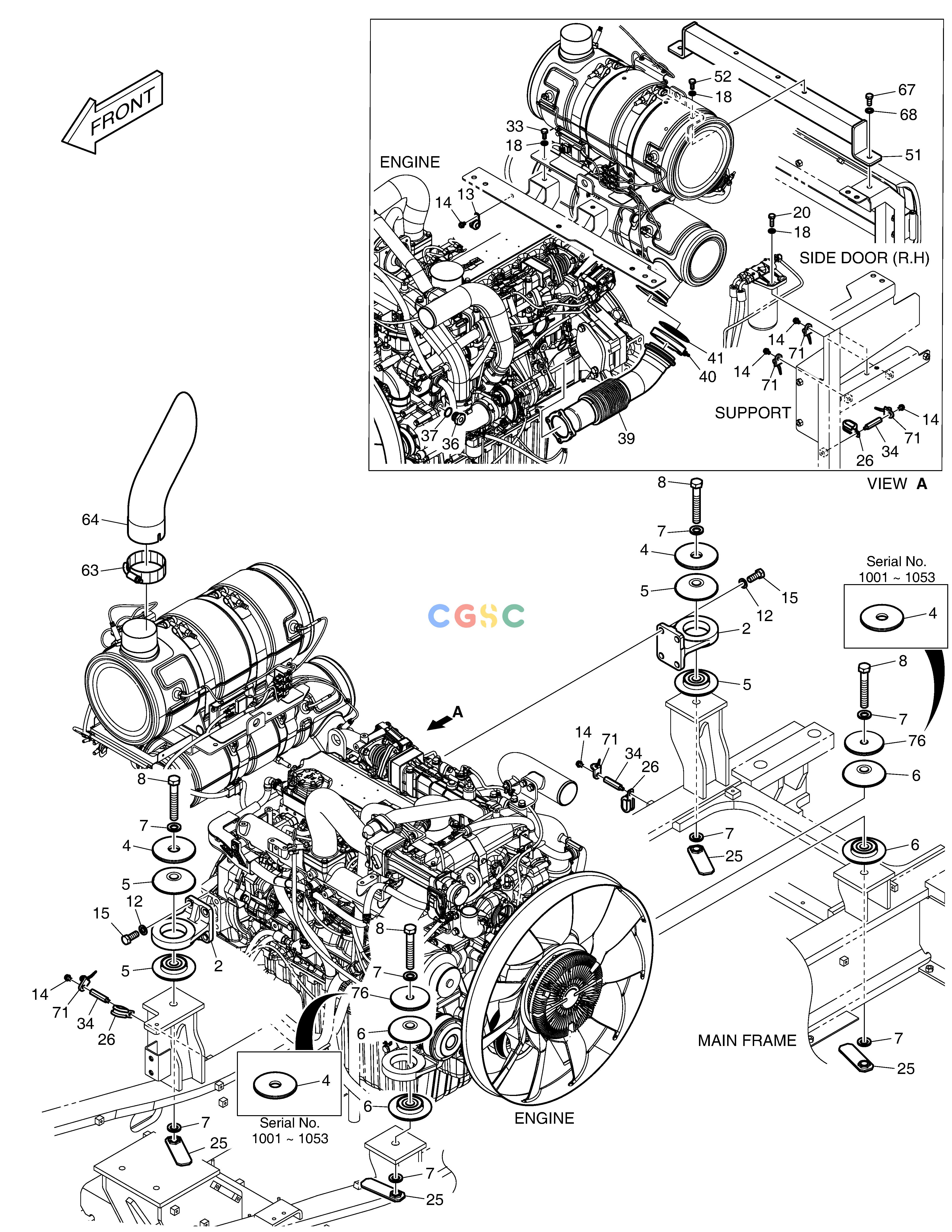 斗山零件查询ENGINE MOUNTING(1) DX235LC-5 Doosan parts catalog online