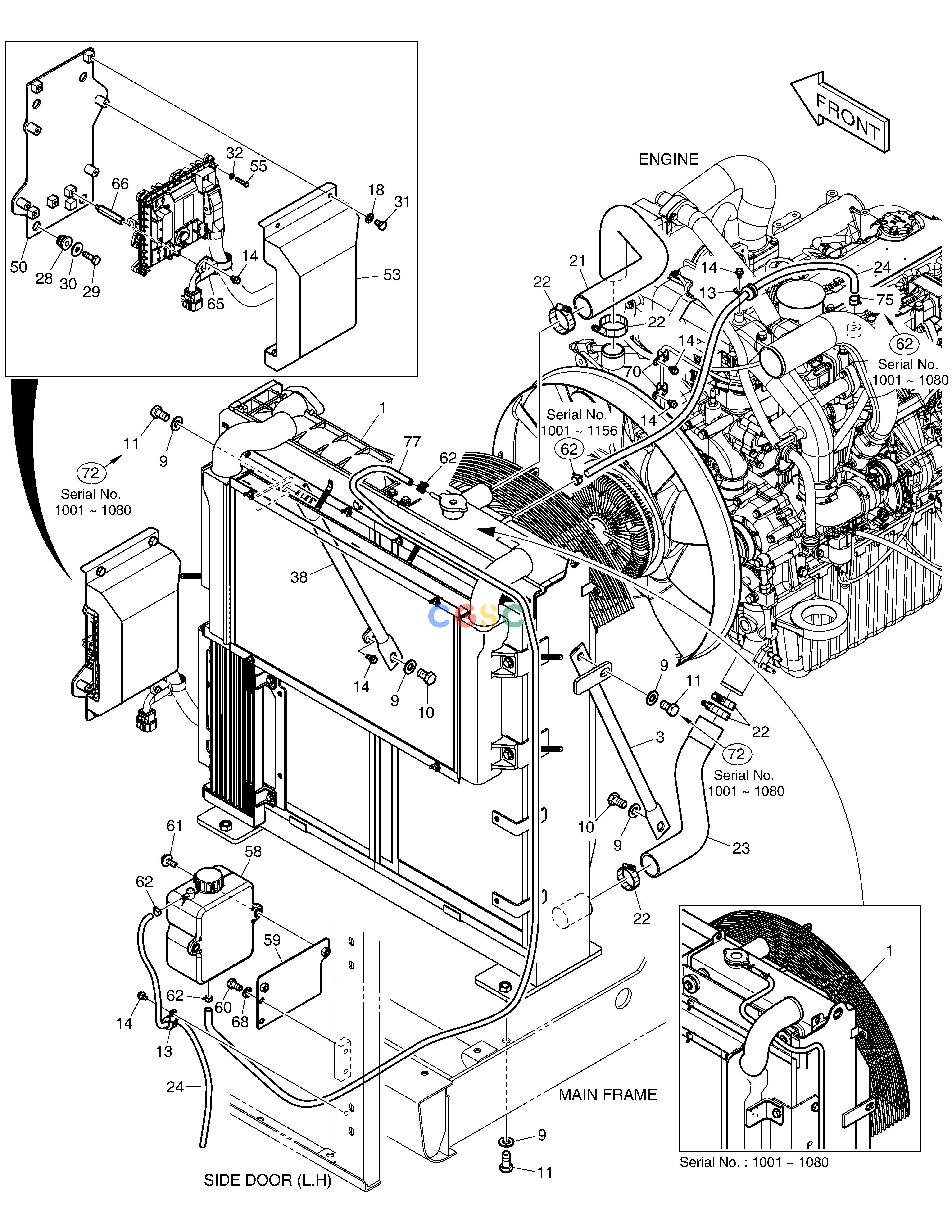 斗山零件查询RADIATOR MOUNTING DX235LC-5 Doosan parts catalog online