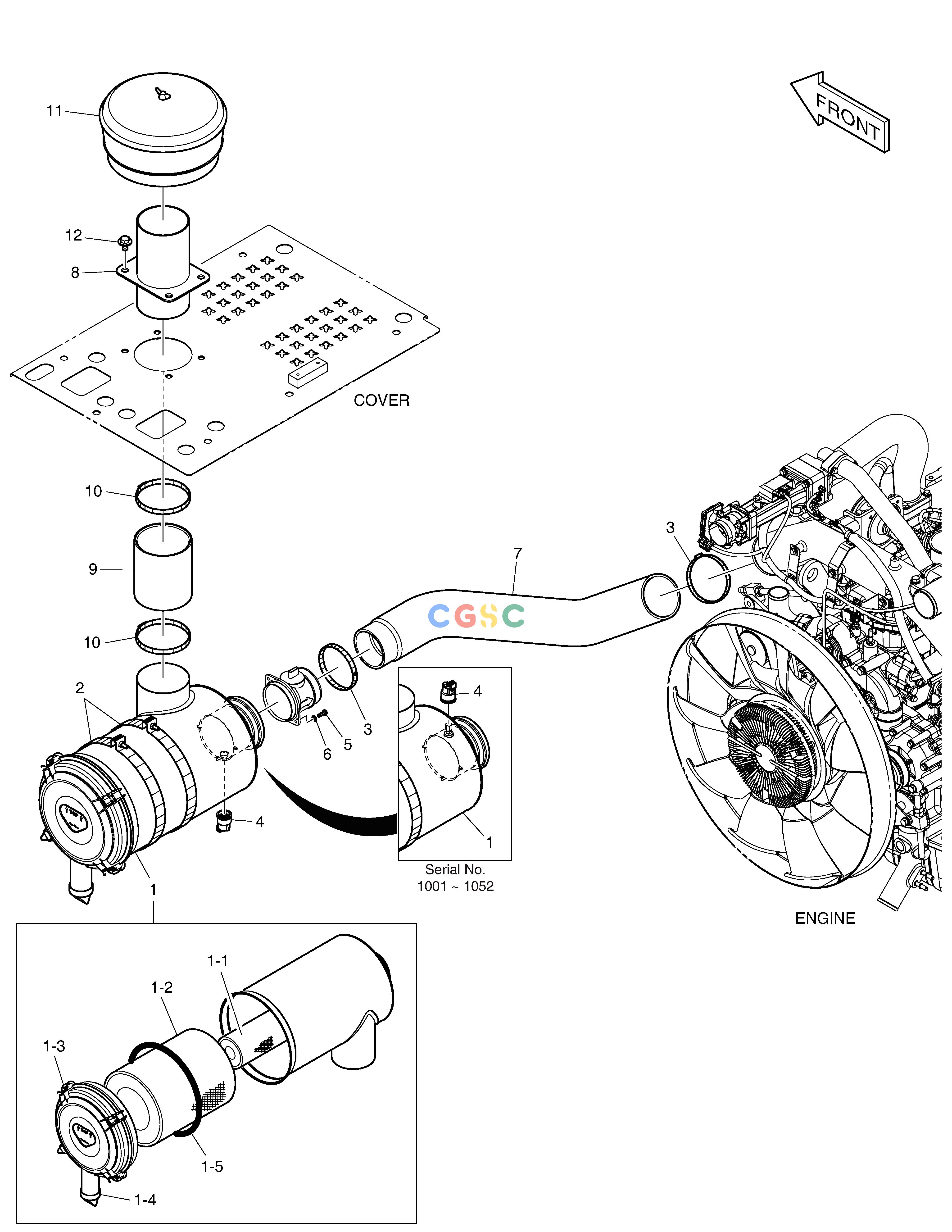 斗山零件查询AIR CLEANER DX235LC-5 Doosan parts catalog online