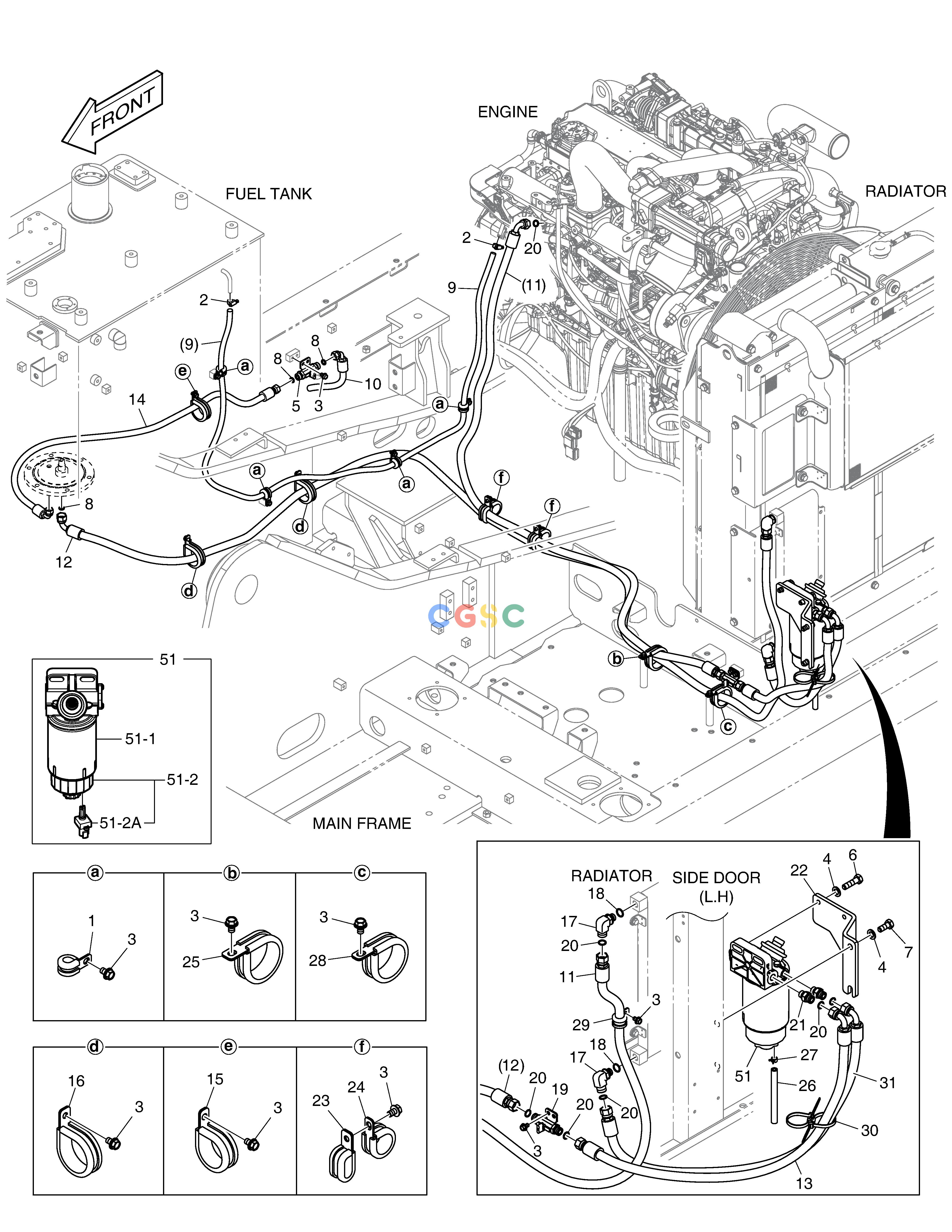 斗山零件查询FUEL PIPING DX235LC-5 Doosan parts catalog online