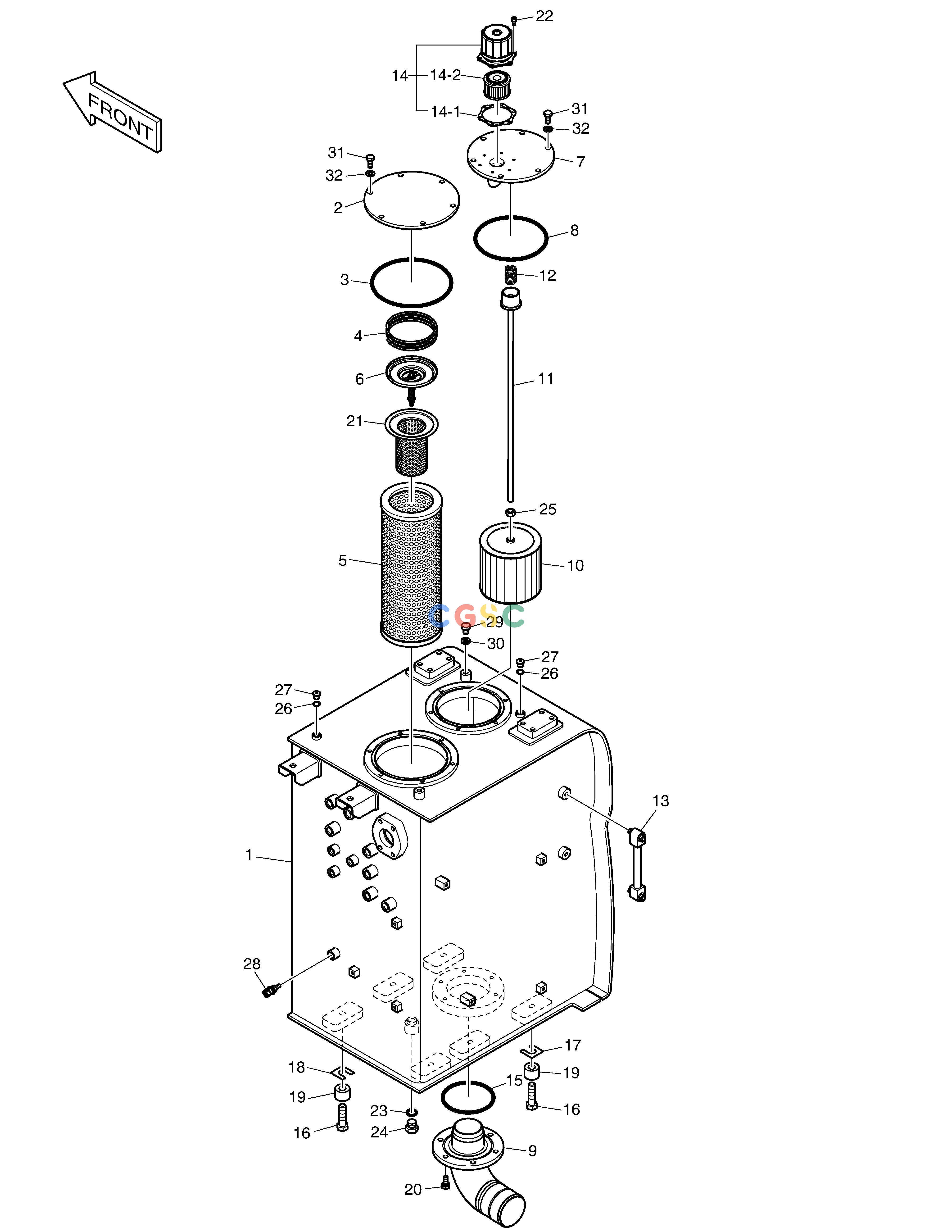 斗山零件查询OIL TANK DX235LC-5 Doosan parts catalog online