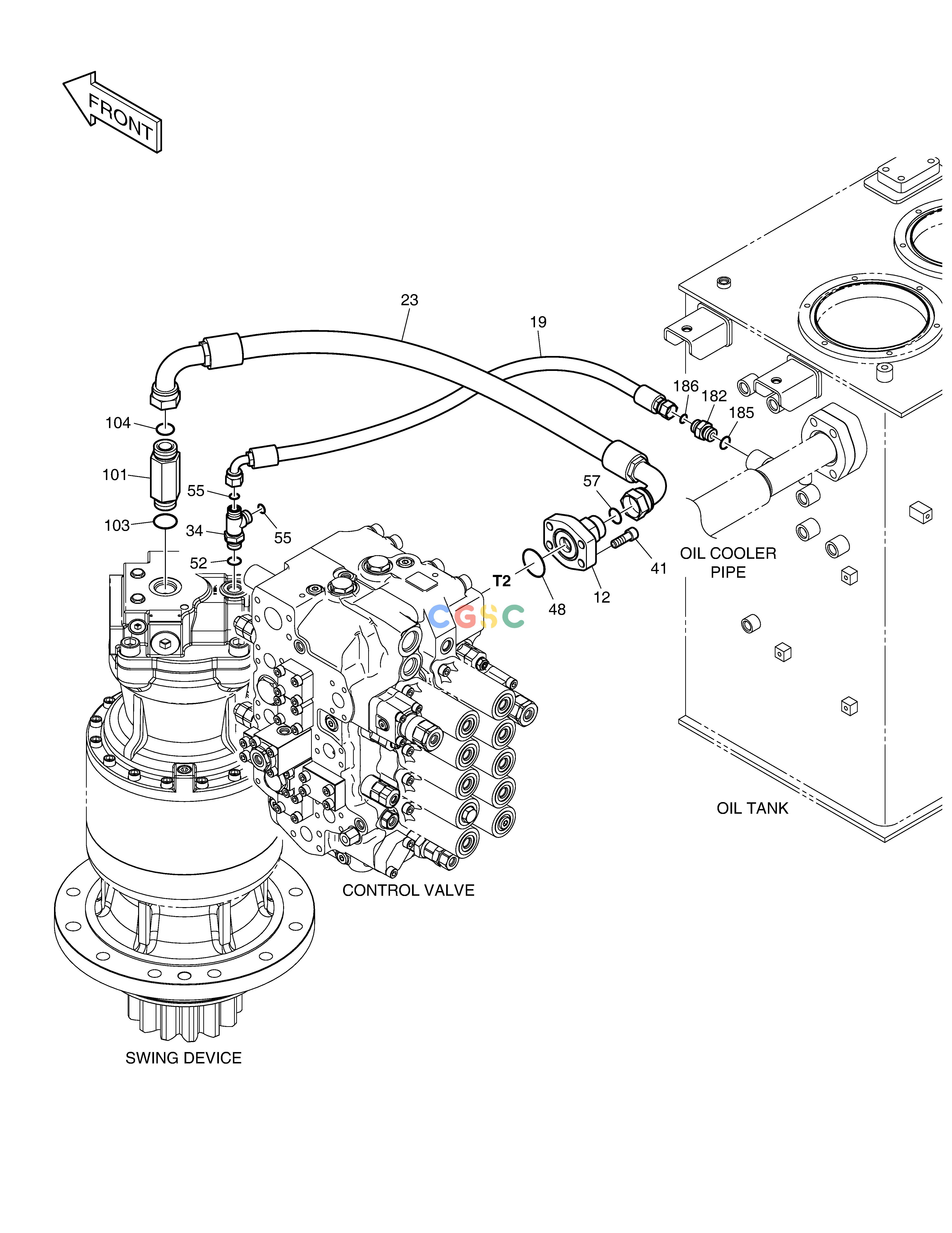 斗山零件查询OIL COOLER PIPING(3) - SWING DEVICE DX235LC-5 Doosan parts catalog online