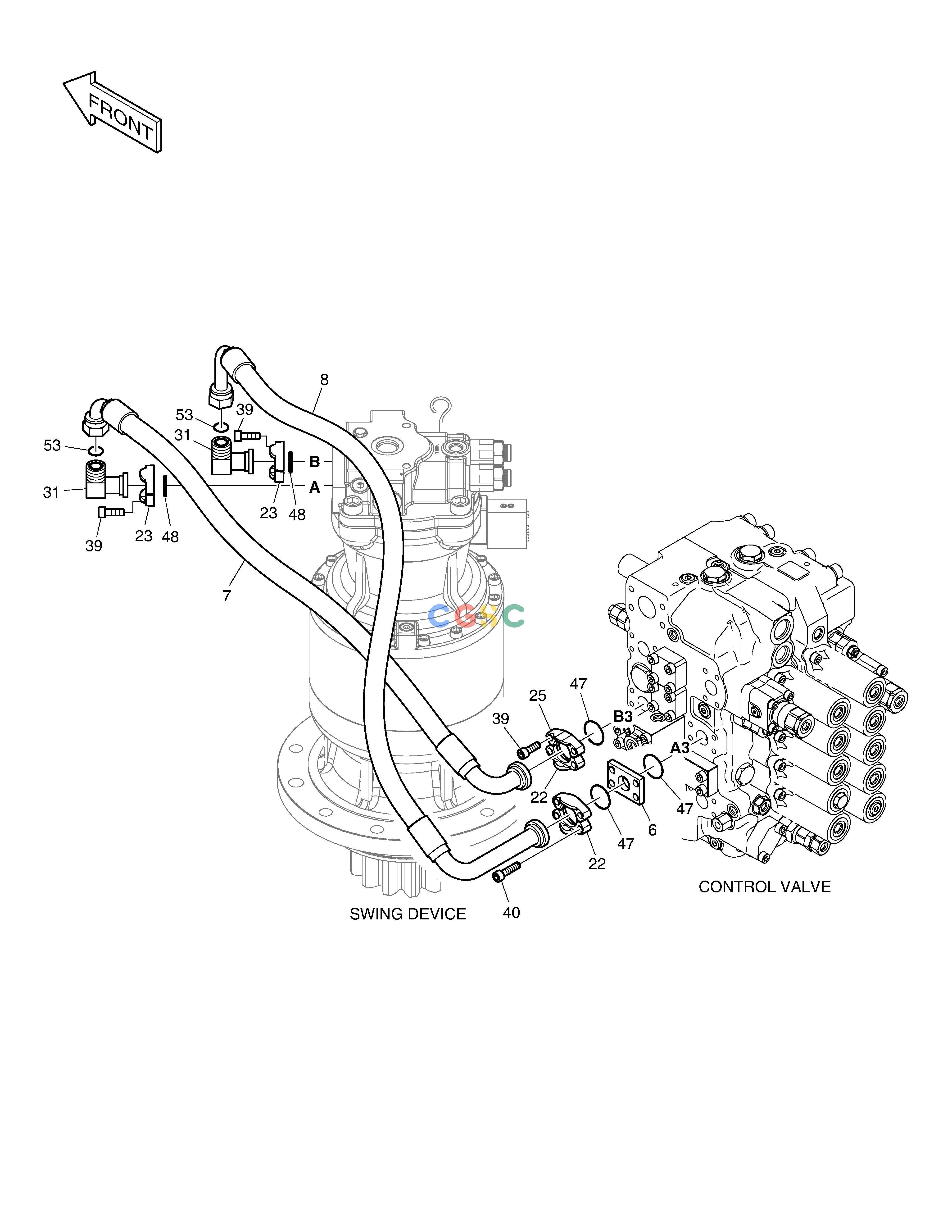 斗山零件查询MAIN PIPING(4) - SWING DX235LC-5 Doosan parts catalog online