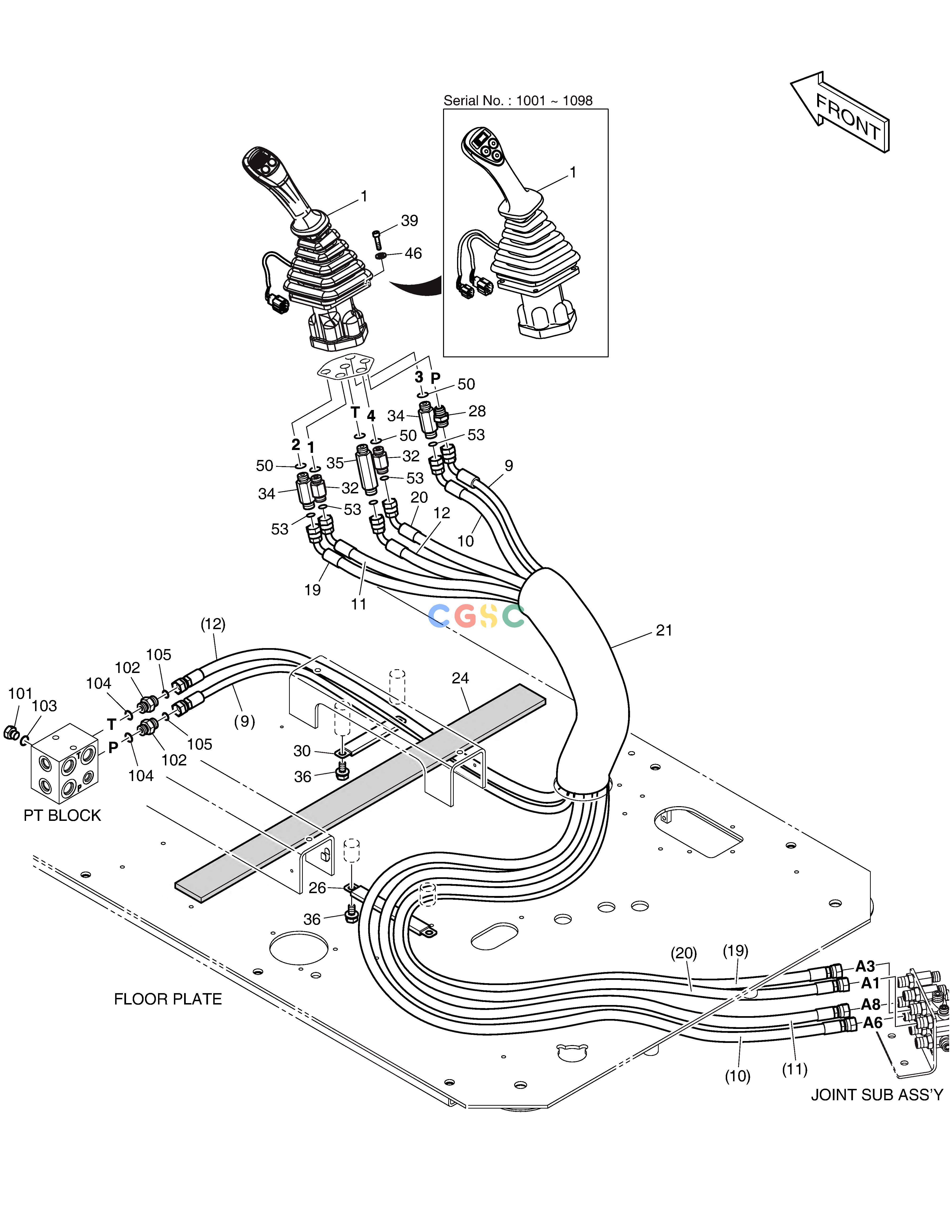 斗山零件查询PILOT PIPING(11) - JOYSTICK(R.H) DX235LC-5 Doosan parts catalog online