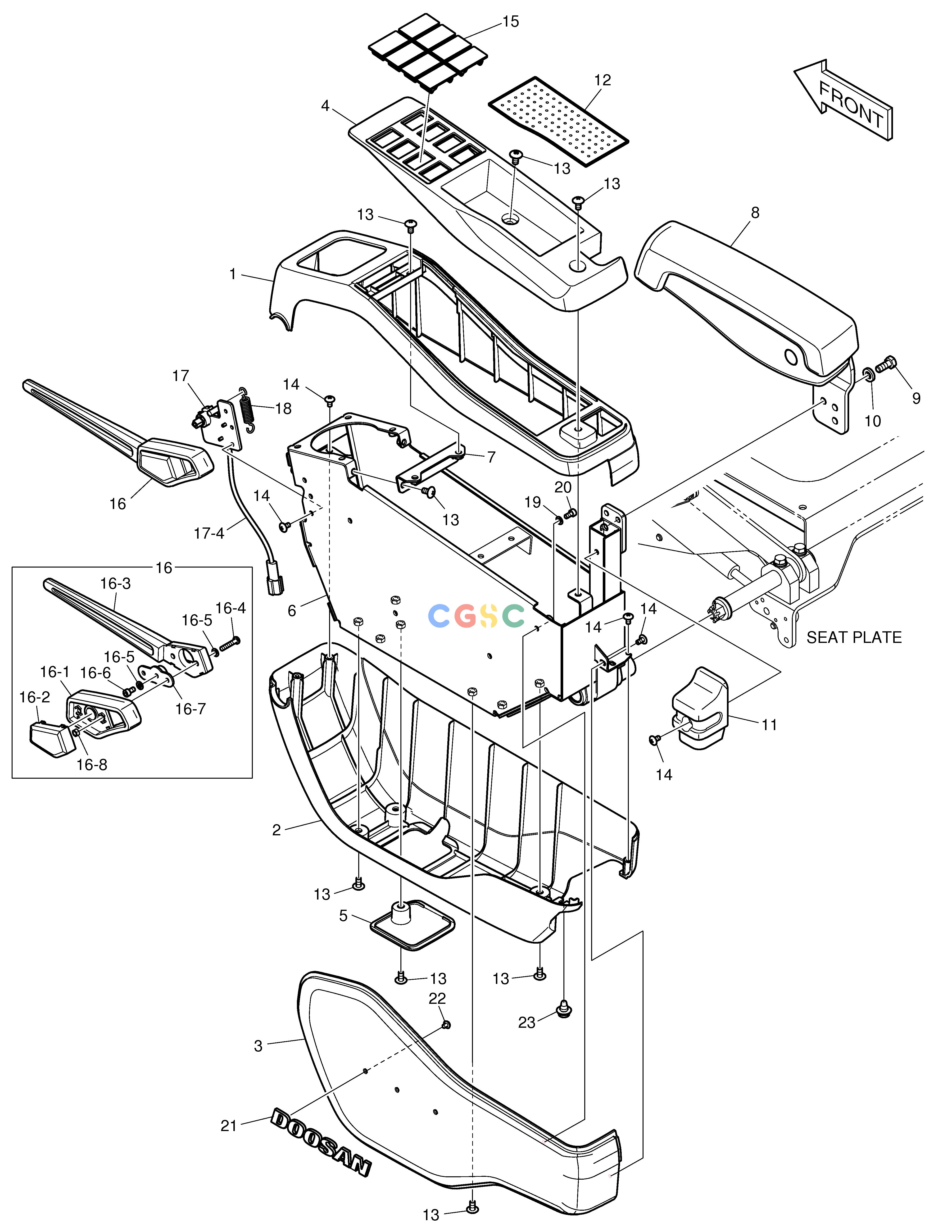 斗山零件查询CONTROL STAND - L.H. DX235LC-5 Doosan parts catalog online
