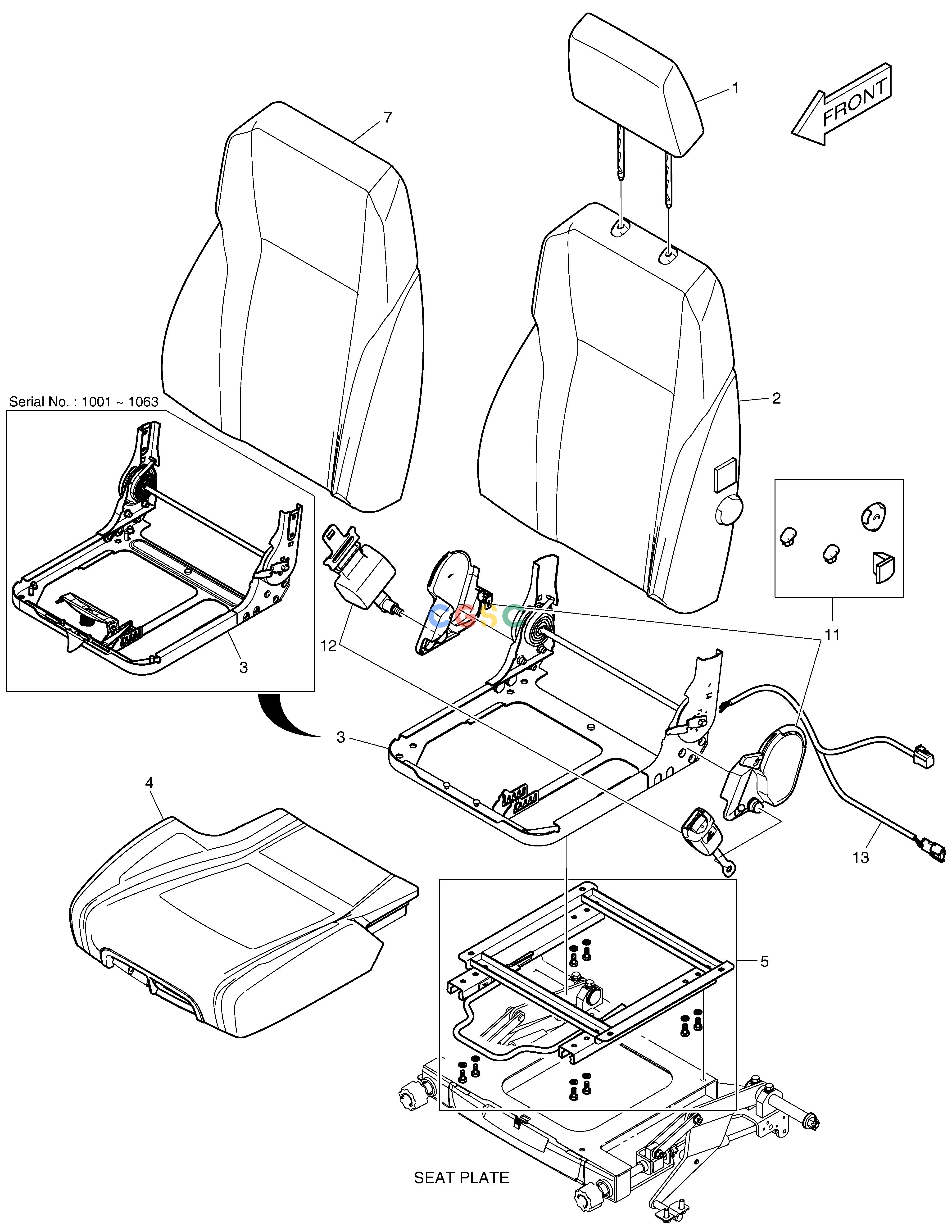 斗山零件查询SEAT DX235LC-5 Doosan parts catalog online