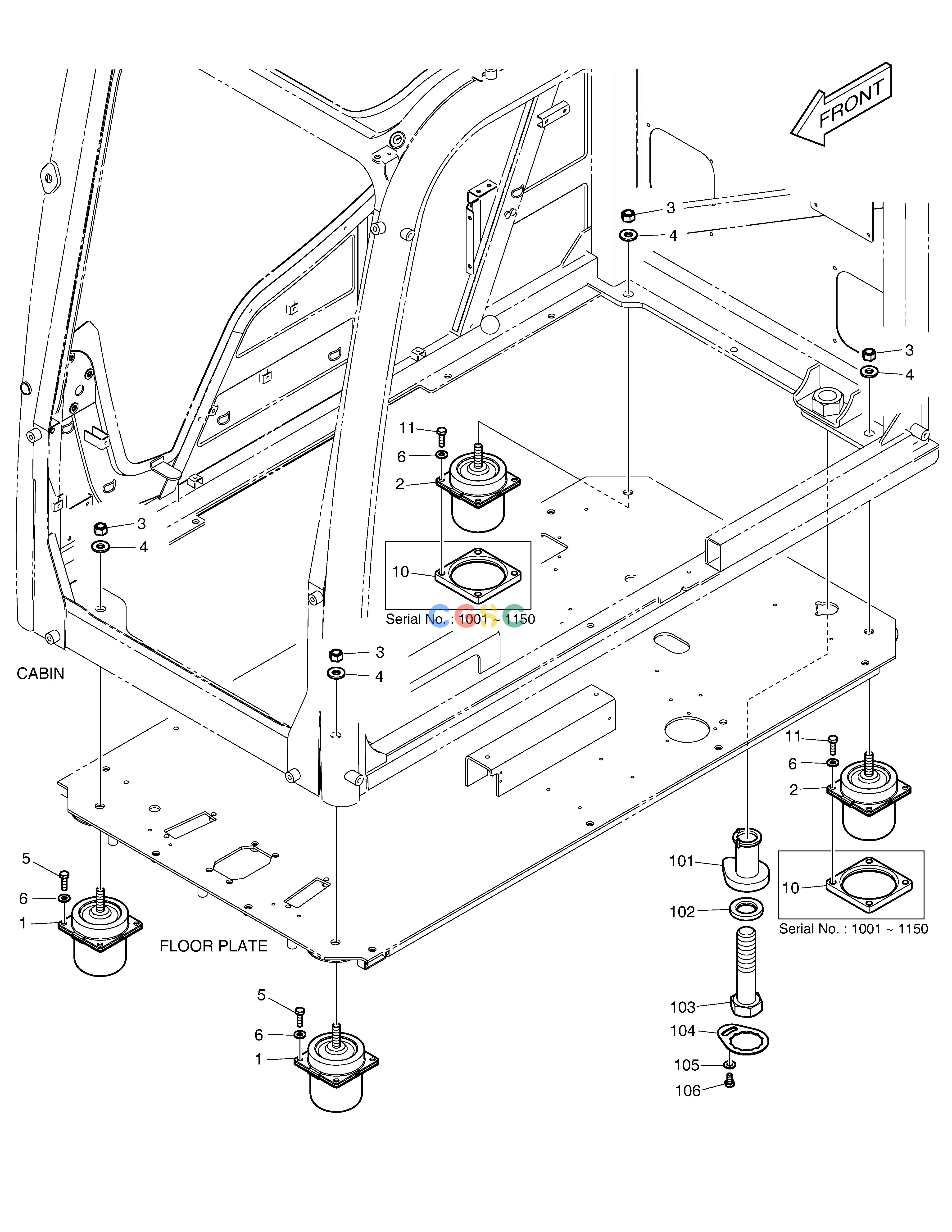 斗山零件查询CABIN MOUNTING DX235LC-5 Doosan parts catalog online